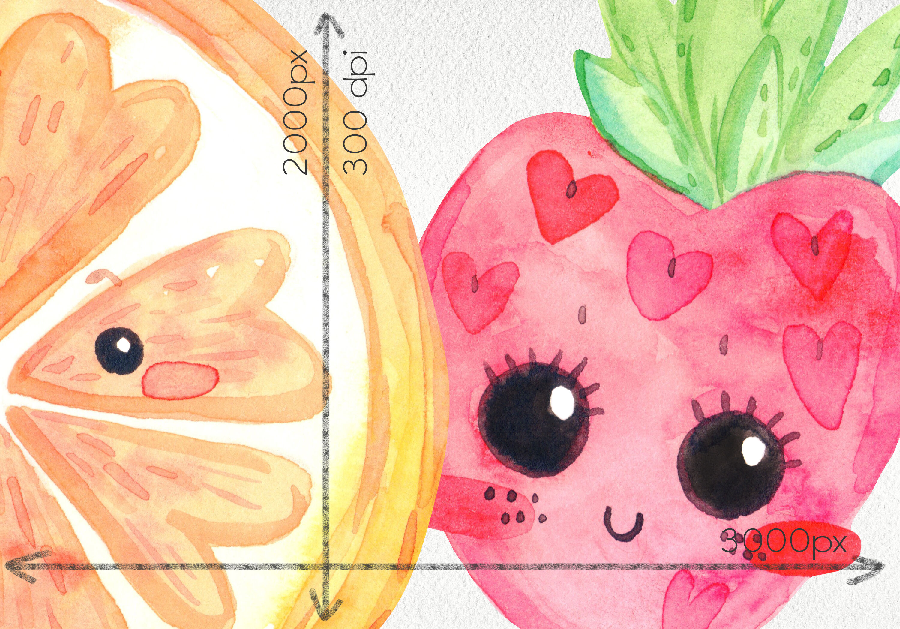 Cute Fruit Character Doodle Art Set Hand Drawn by ChickChick on Dribbble