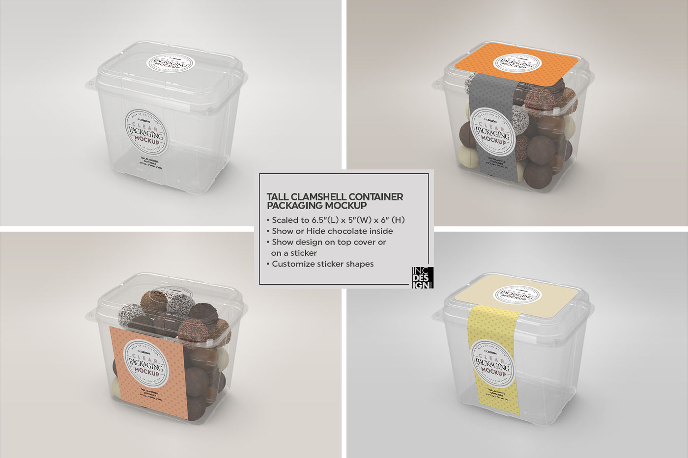 Download Vol.1: Clear Plastic Food Containers Packaging Mock Up Collection By INC Design Studio ...