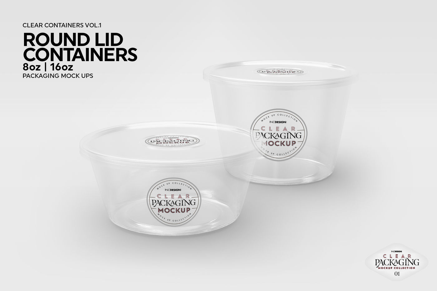 Vol.1: Clear Plastic Food Containers Packaging Mock Up Collection By INC Design Studio ...
