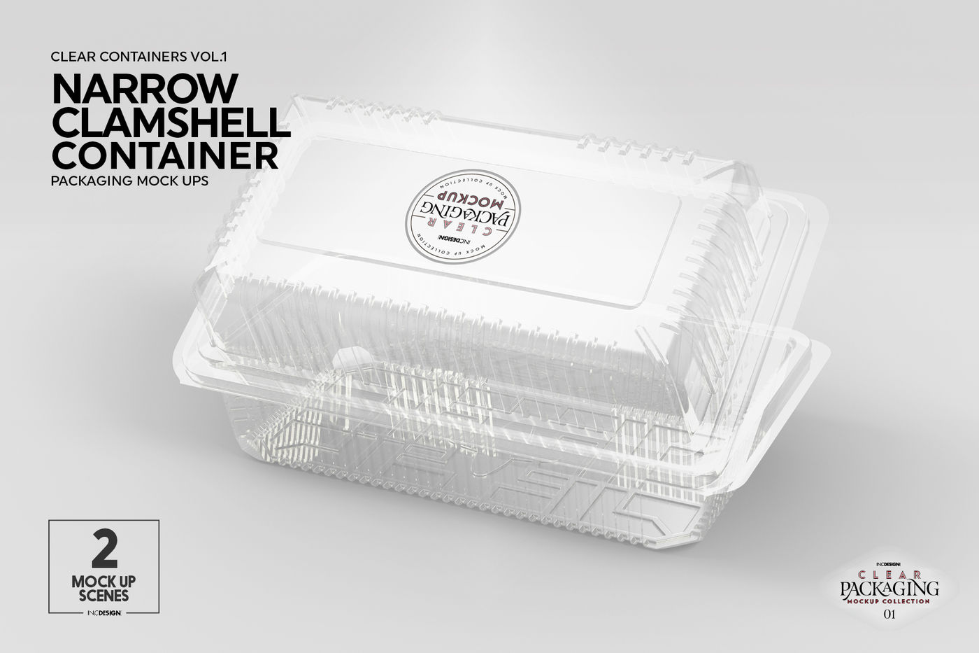 Vol.1: Clear Plastic Food Containers Packaging Mock Up Collection