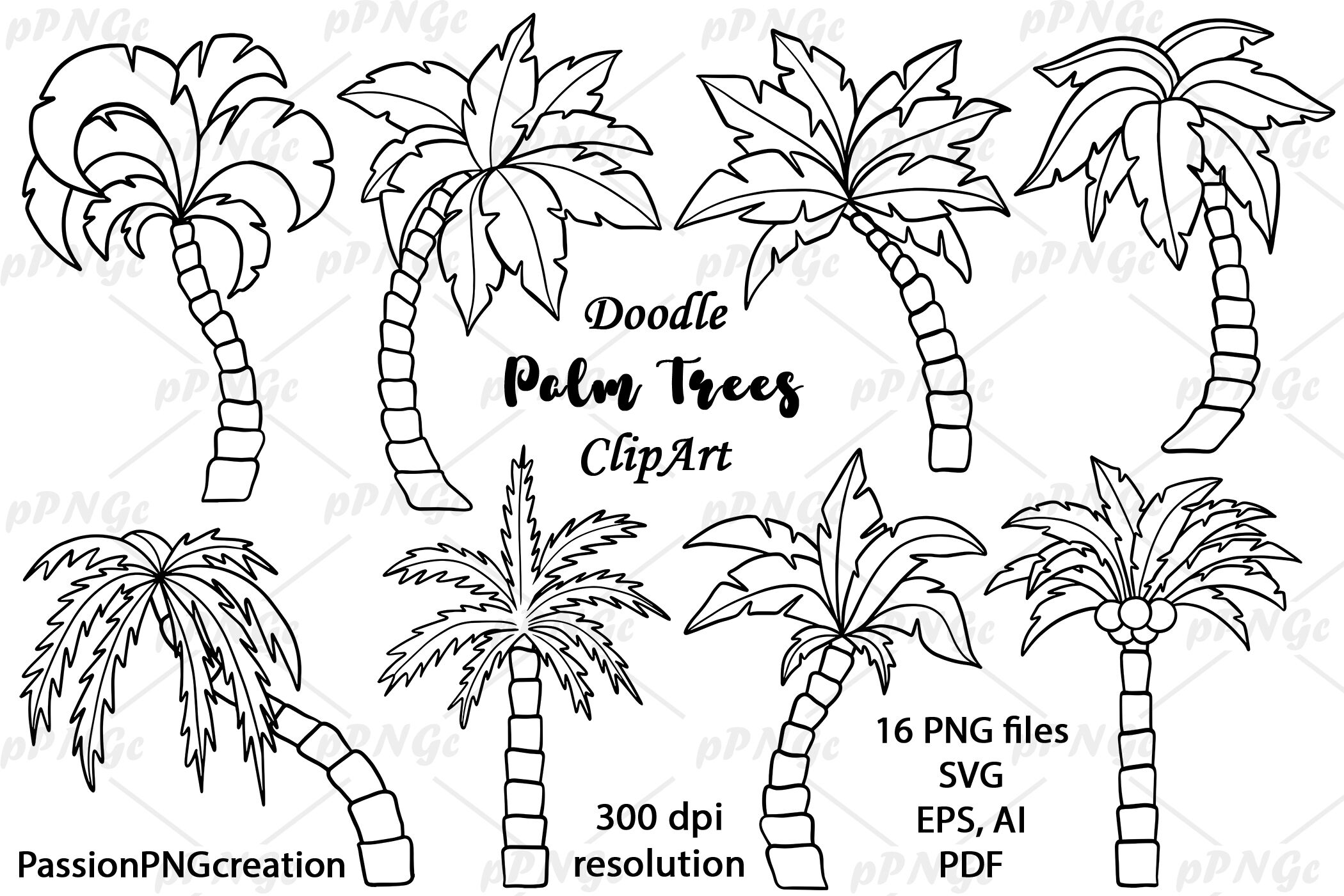 palm tree clip art outline