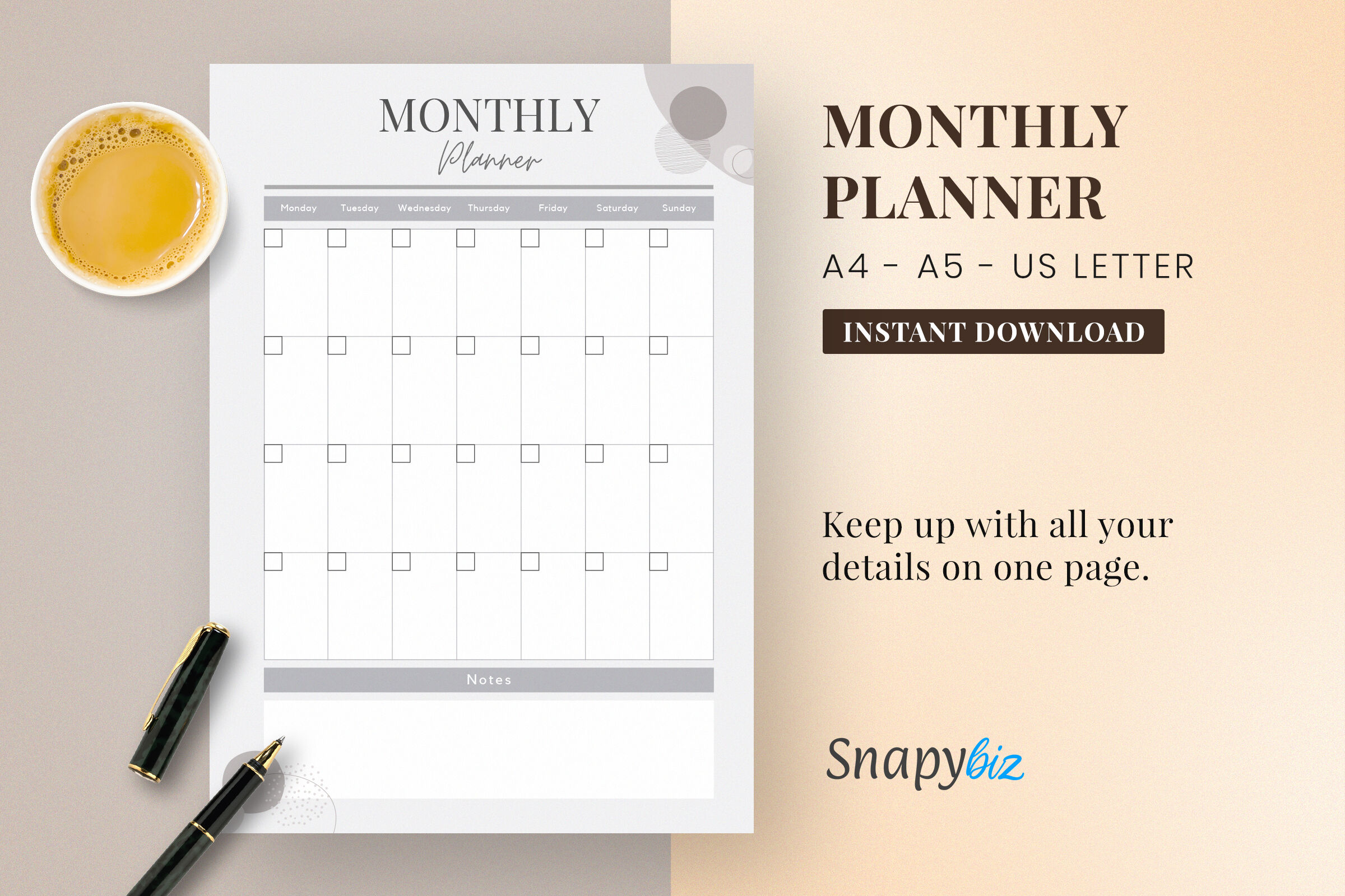 Monthly Planner in PDF