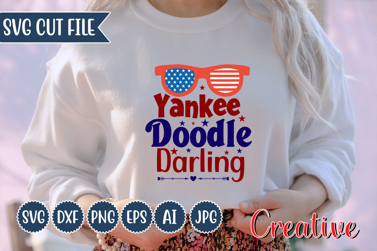 Yankee Doodle Darling 4th of July on Red | Essential T-Shirt