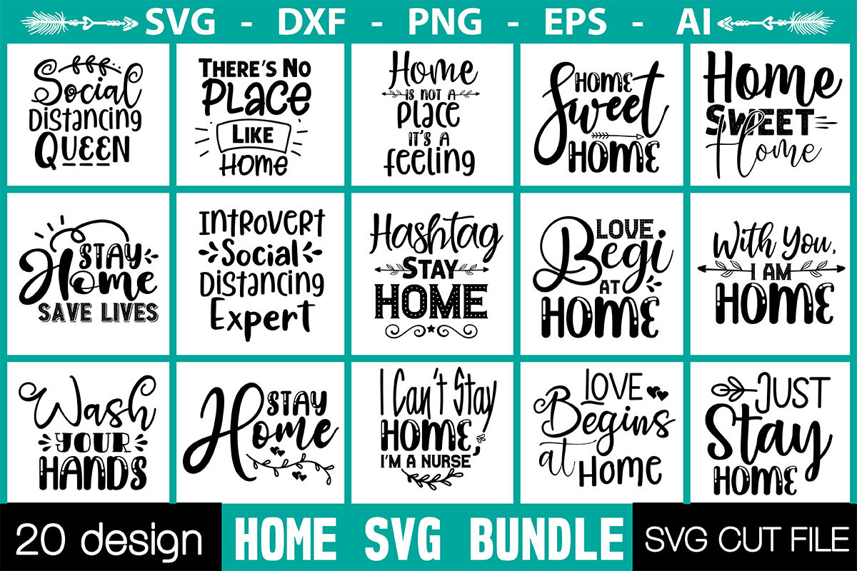 Home SVG Bundle By Najirbd | TheHungryJPEG