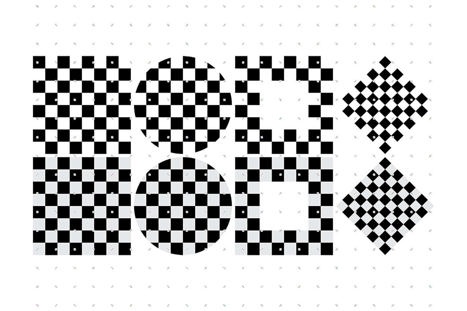 Chessboard Black Light Gray with Monogram Modern Business Card