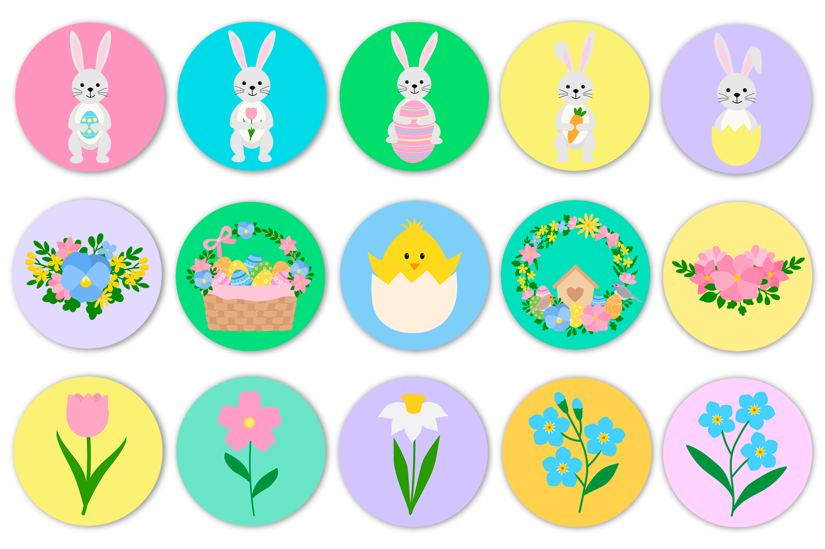 Easter Stickers. Bunny sticker PNG. Easter Sticker Printable By ...