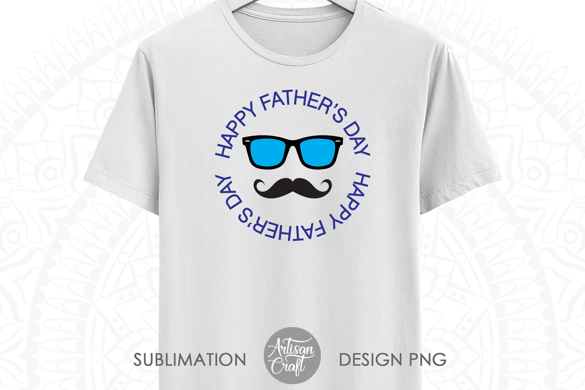 Happy Father's Day with Moustache SVG, Instant Download