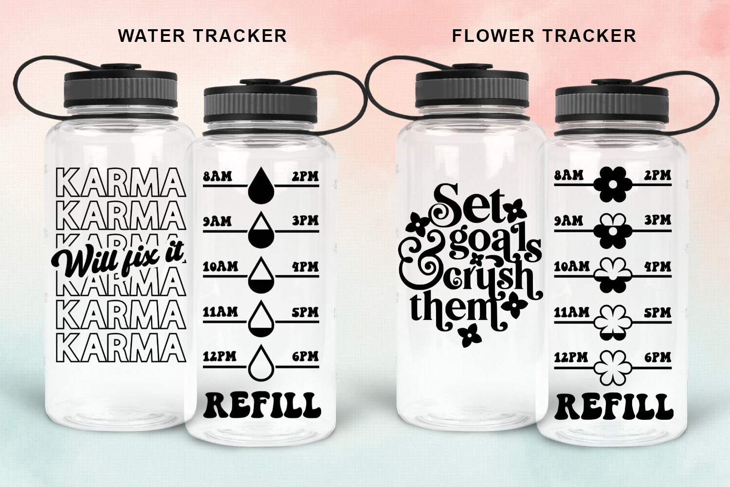 Drink Water Reminder, H2O, a Water Bottle SVG Bundle