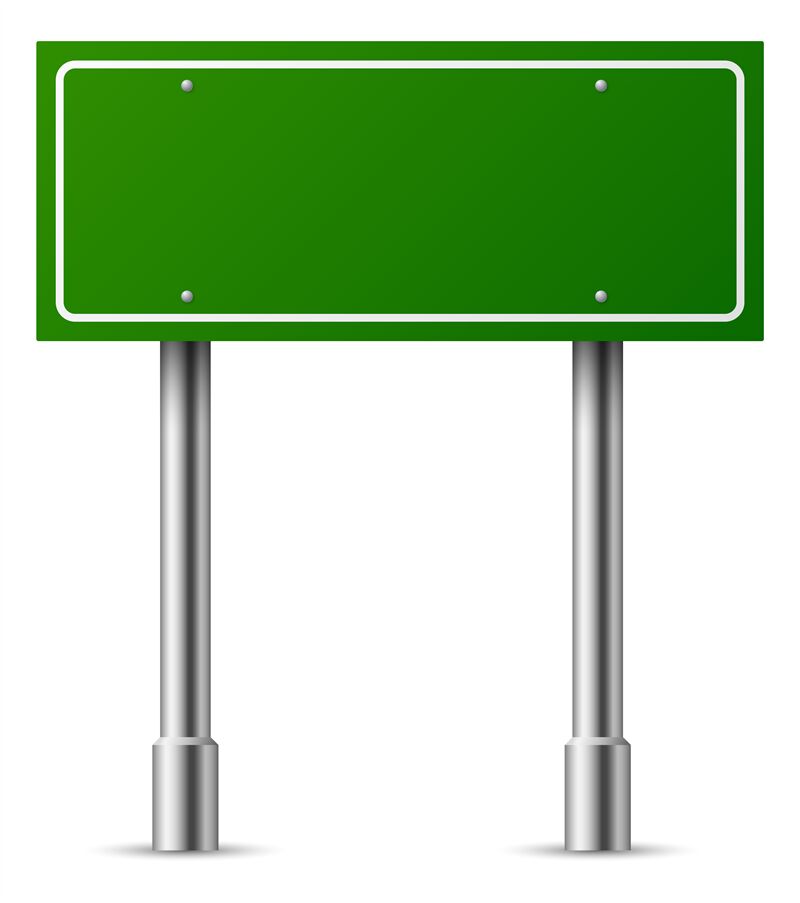 Highway street sign. Green blank information board By YummyBuum ...