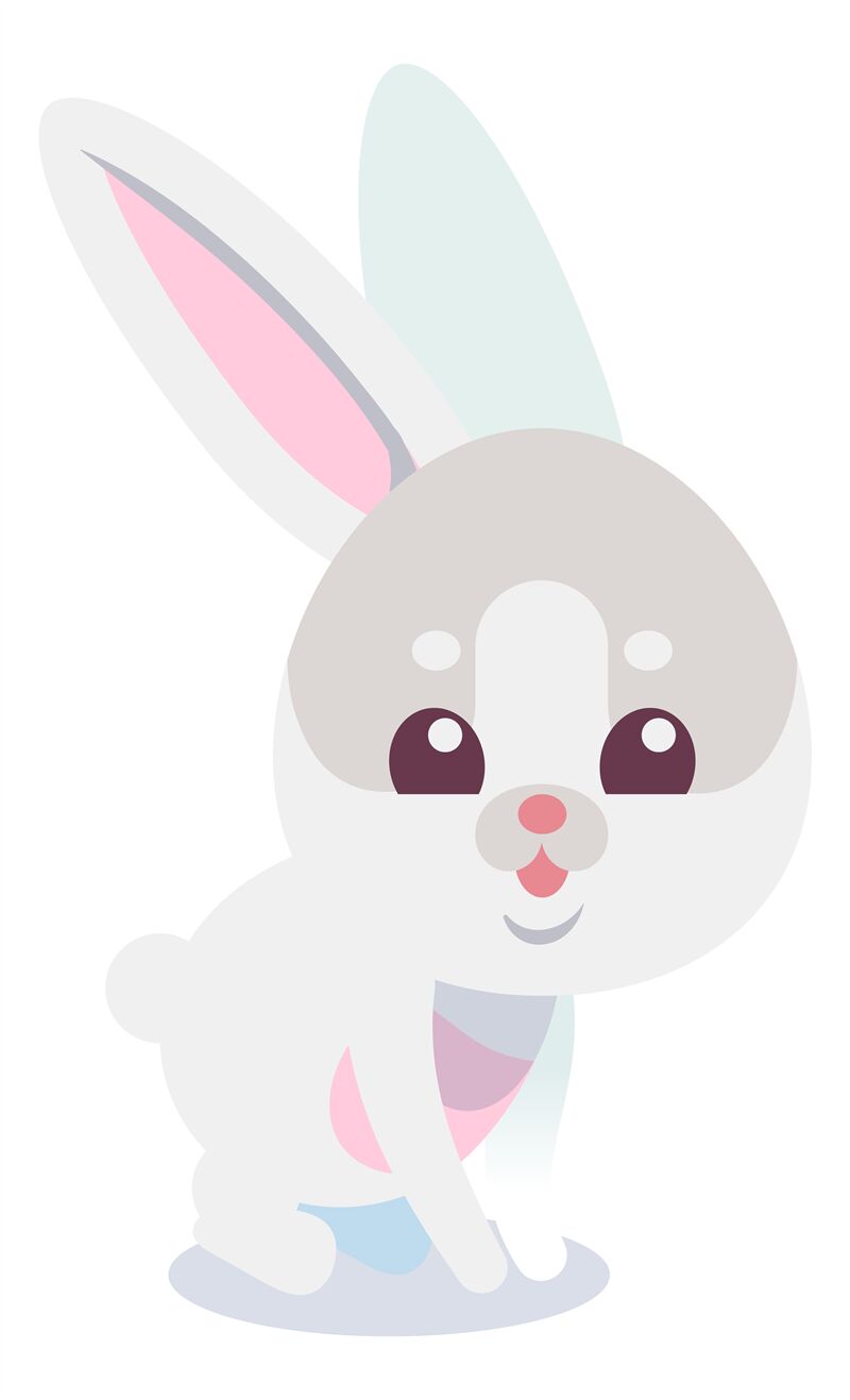 Little white rabbit. Cute cartoon bunny character By YummyBuum ...