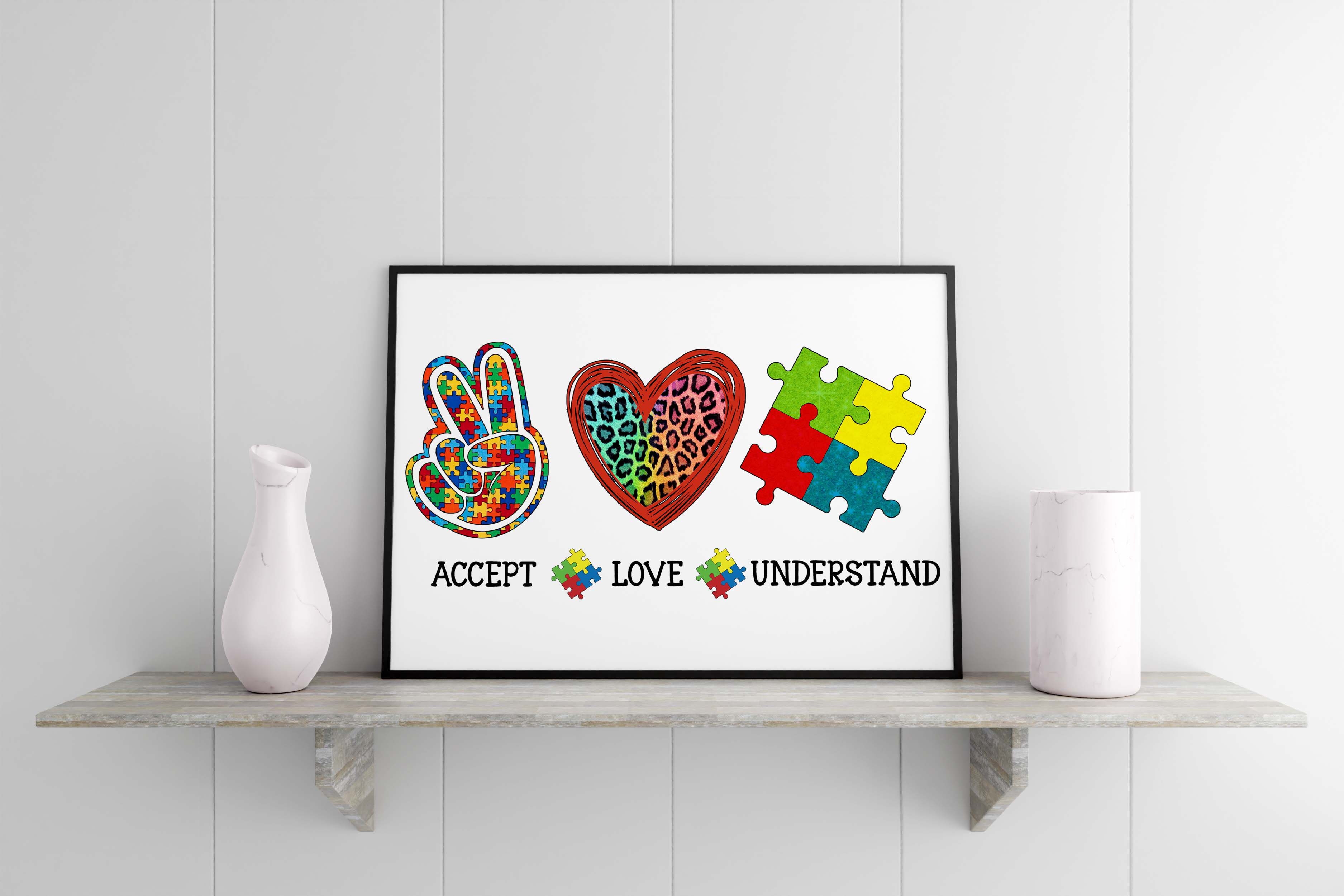 Accept Love Understand Autism Sublimation By BlossomFonts | TheHungryJPEG