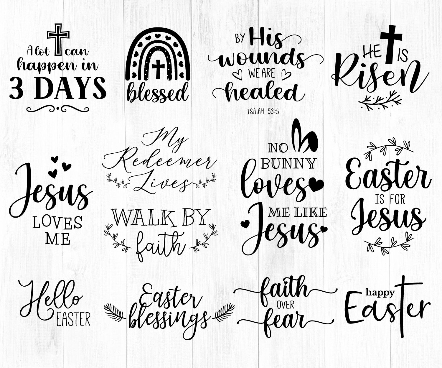 13 Christian Easter Quotes SVG Bundle, Easter svg By Twingenuity