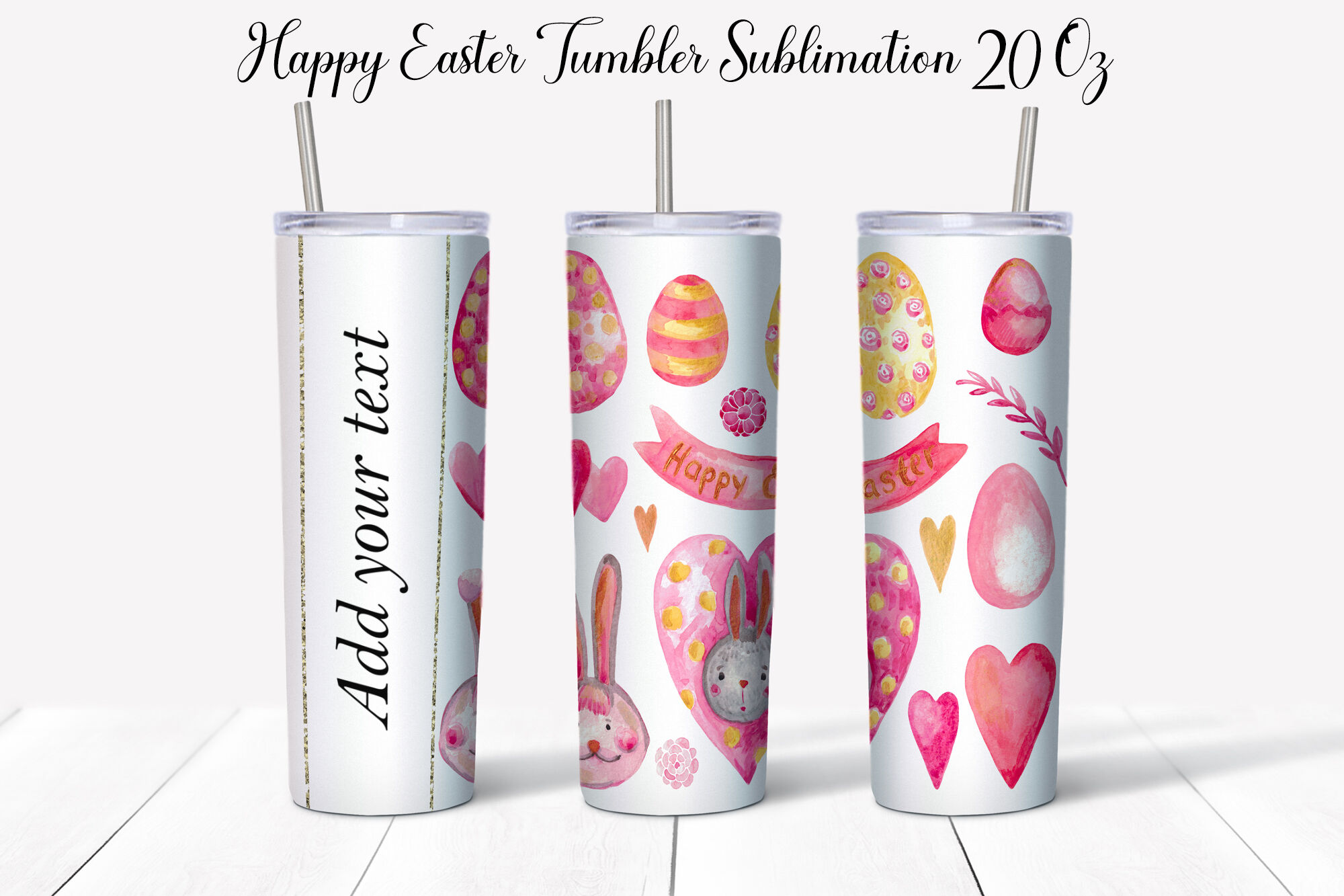 Easter Tumbler Sublimation Designs Bundle, 20 Oz Skinny Tumbler
