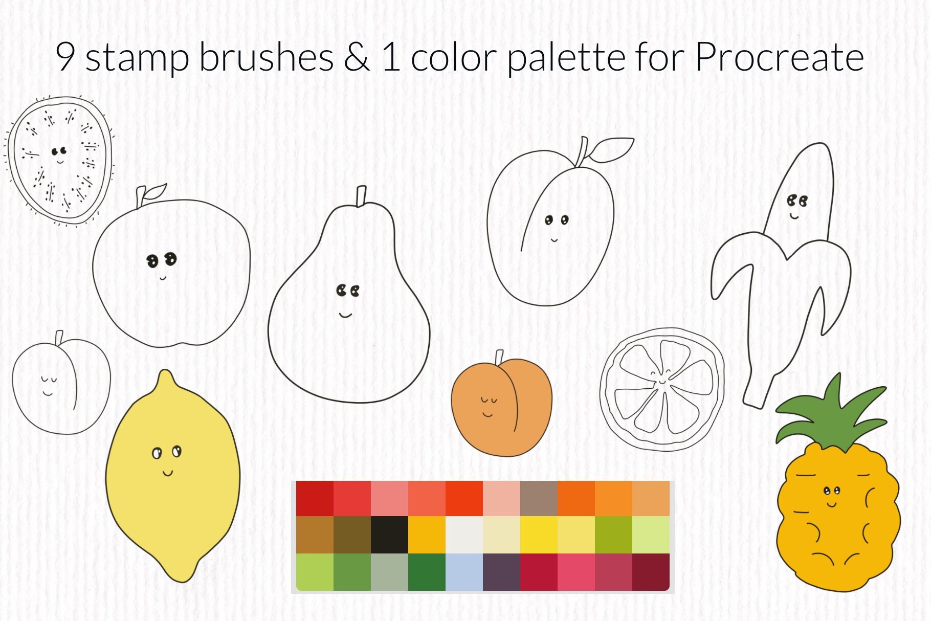 Fruit Stamp Brush Set for Procreate 