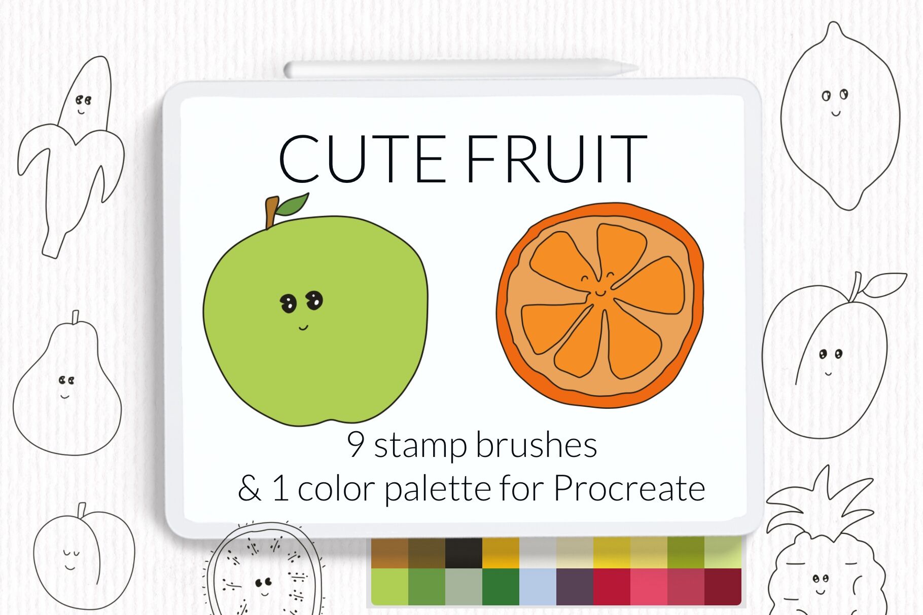 Fruit Stamp Brush Set for Procreate 