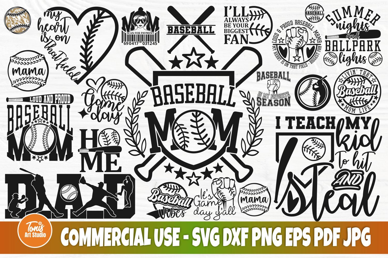 VBaseball Bundle Svg, Team Template Bundle, Baseball Mom