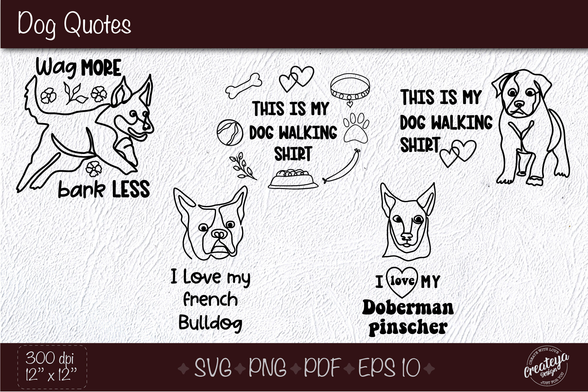 Dog quote bundle svg, Funny dog quotes svg, dog quote svg, t shirt des By  Createya Design | TheHungryJPEG