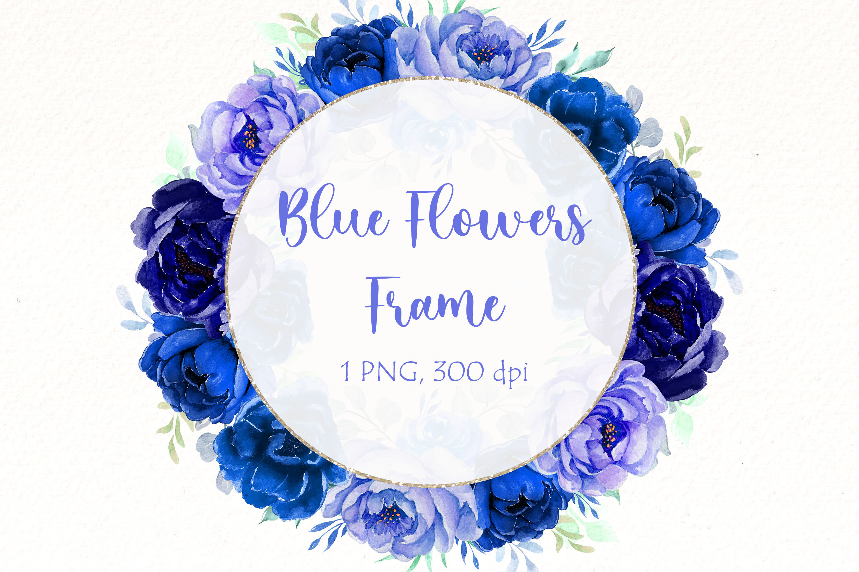 blue flower frame clipart