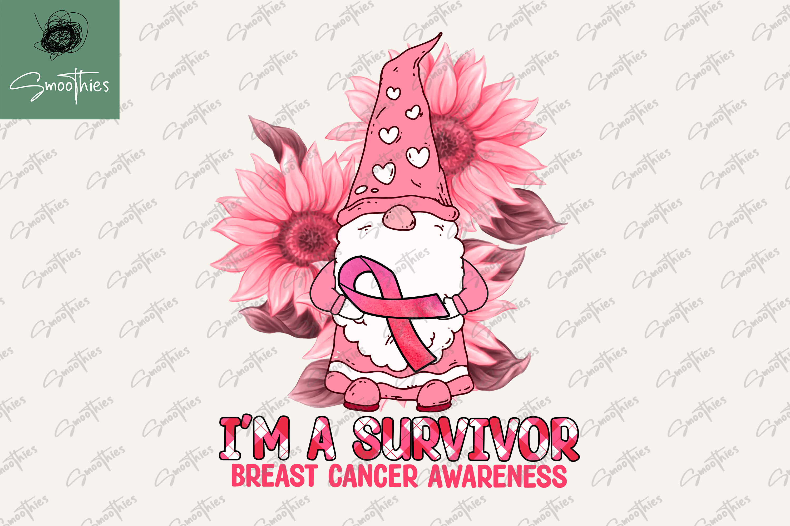 Gnomes breast cancer awareness, Pink ribbon