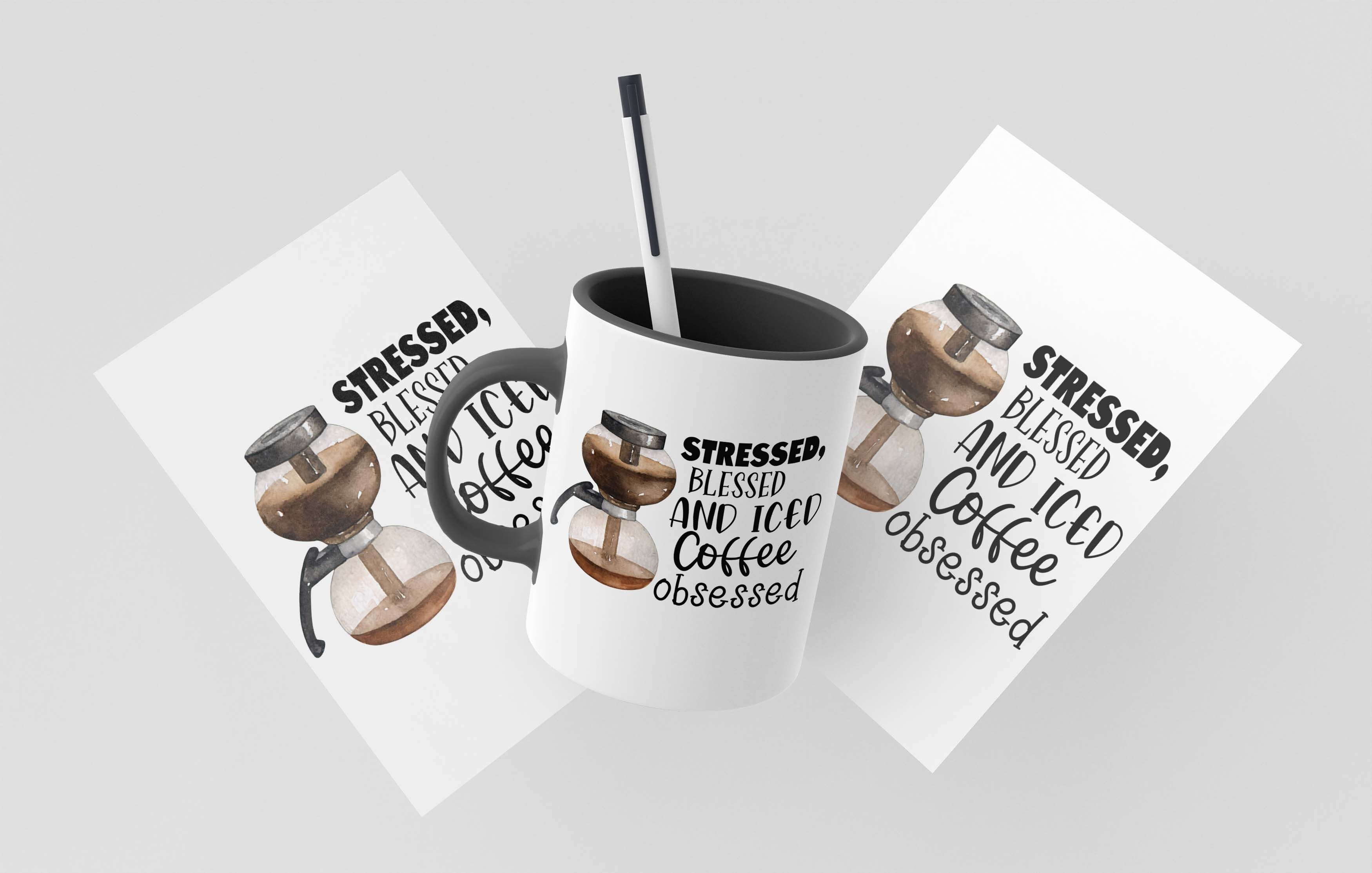 Stressed Blessed Coffee Cup, Fall Coffee Cup, Iced Coffee Cup