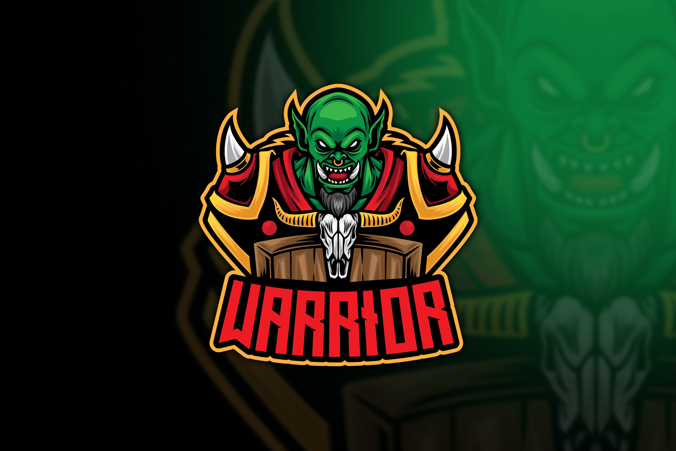 Orc Warrior Esport Logo By IanMikraz Studio | TheHungryJPEG