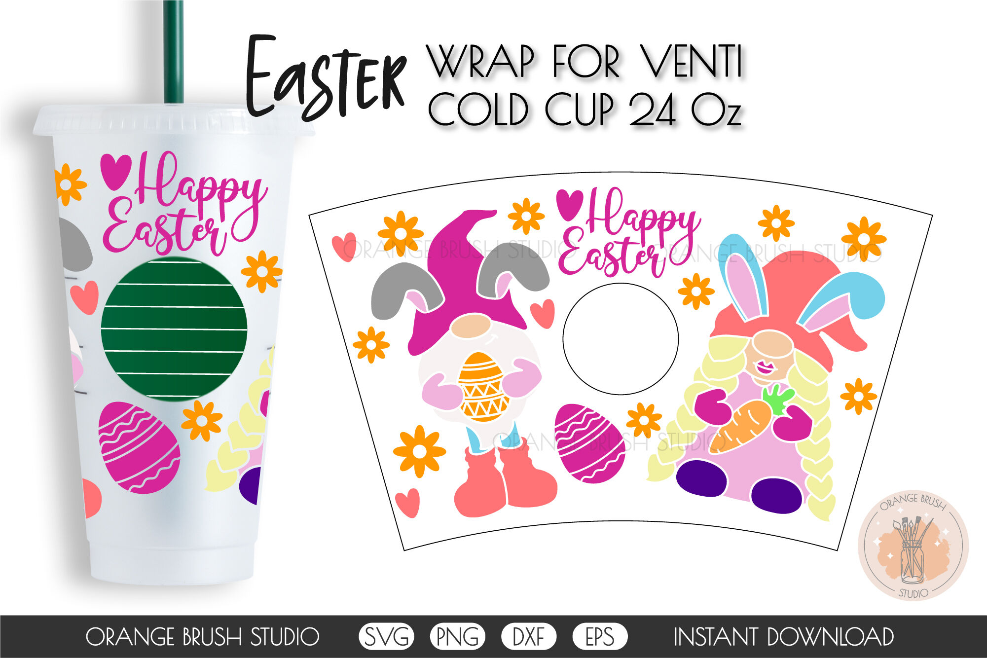 Bundle 6 Easter 24oz Cold Cup Tumbler Wrap