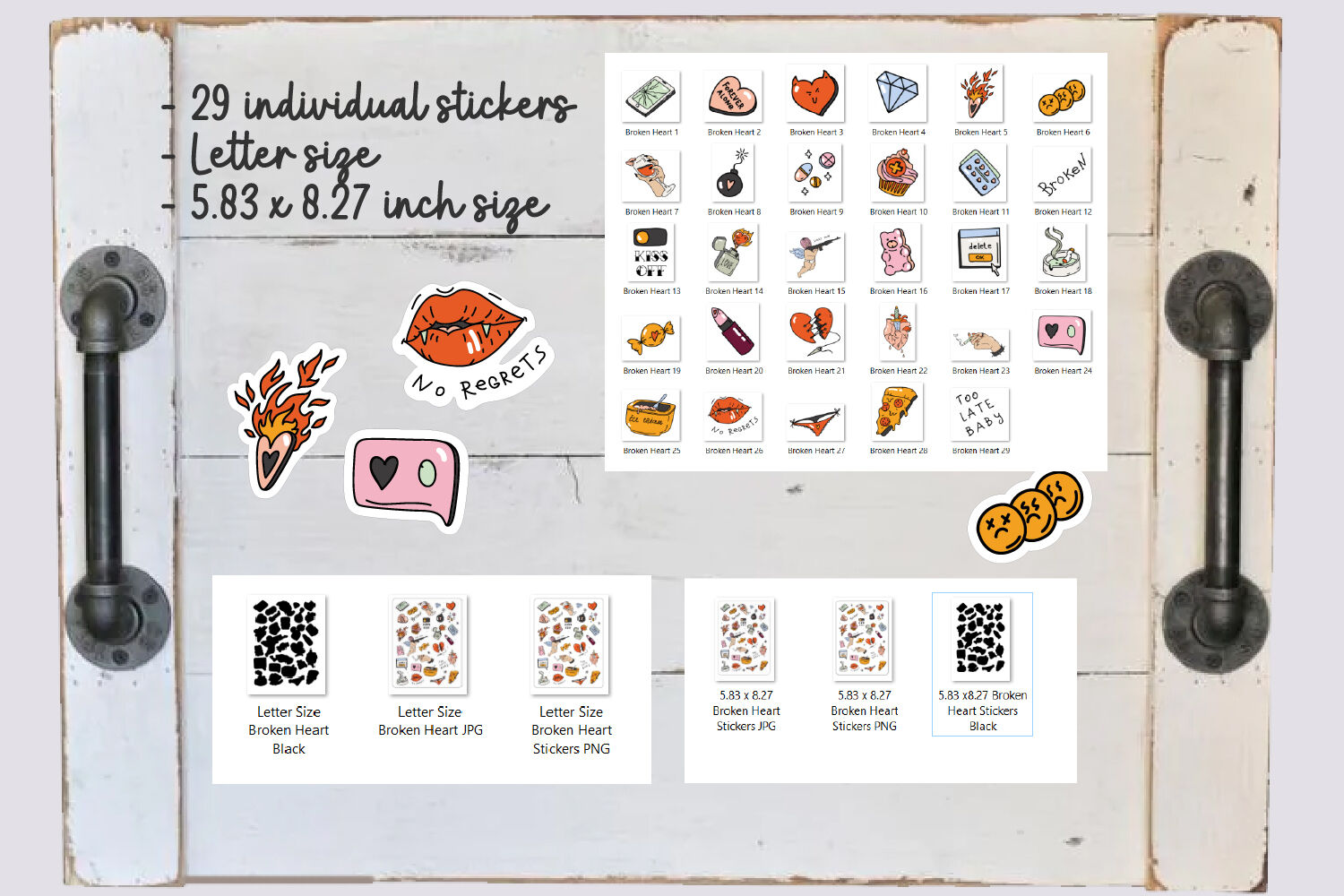 Love Letters Sticker Sheet | Valentine’s Day Bullet Journal Stickers