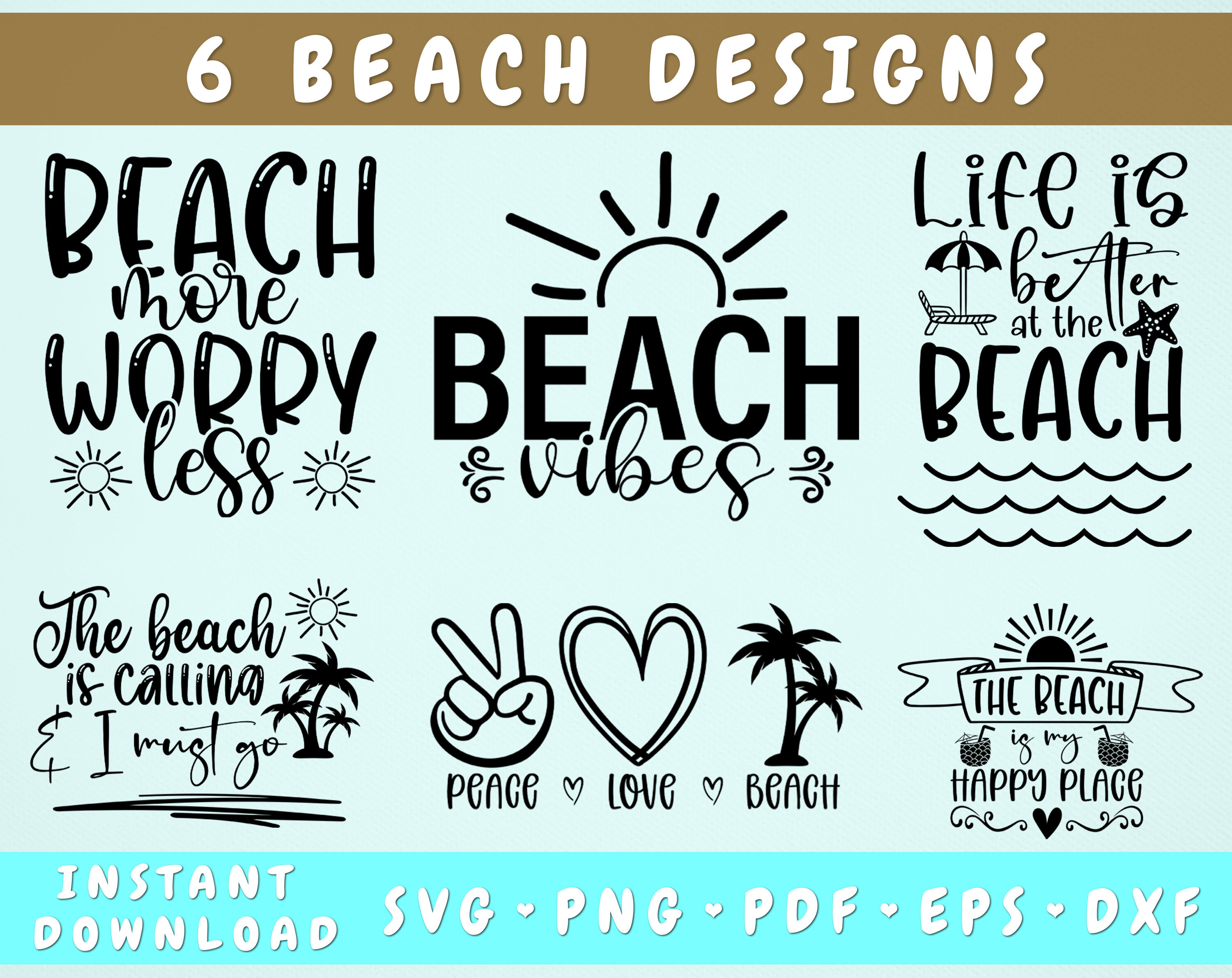 Coastal Vibes Bundle Vector Graphics With SVG, EPS, DXF, and More