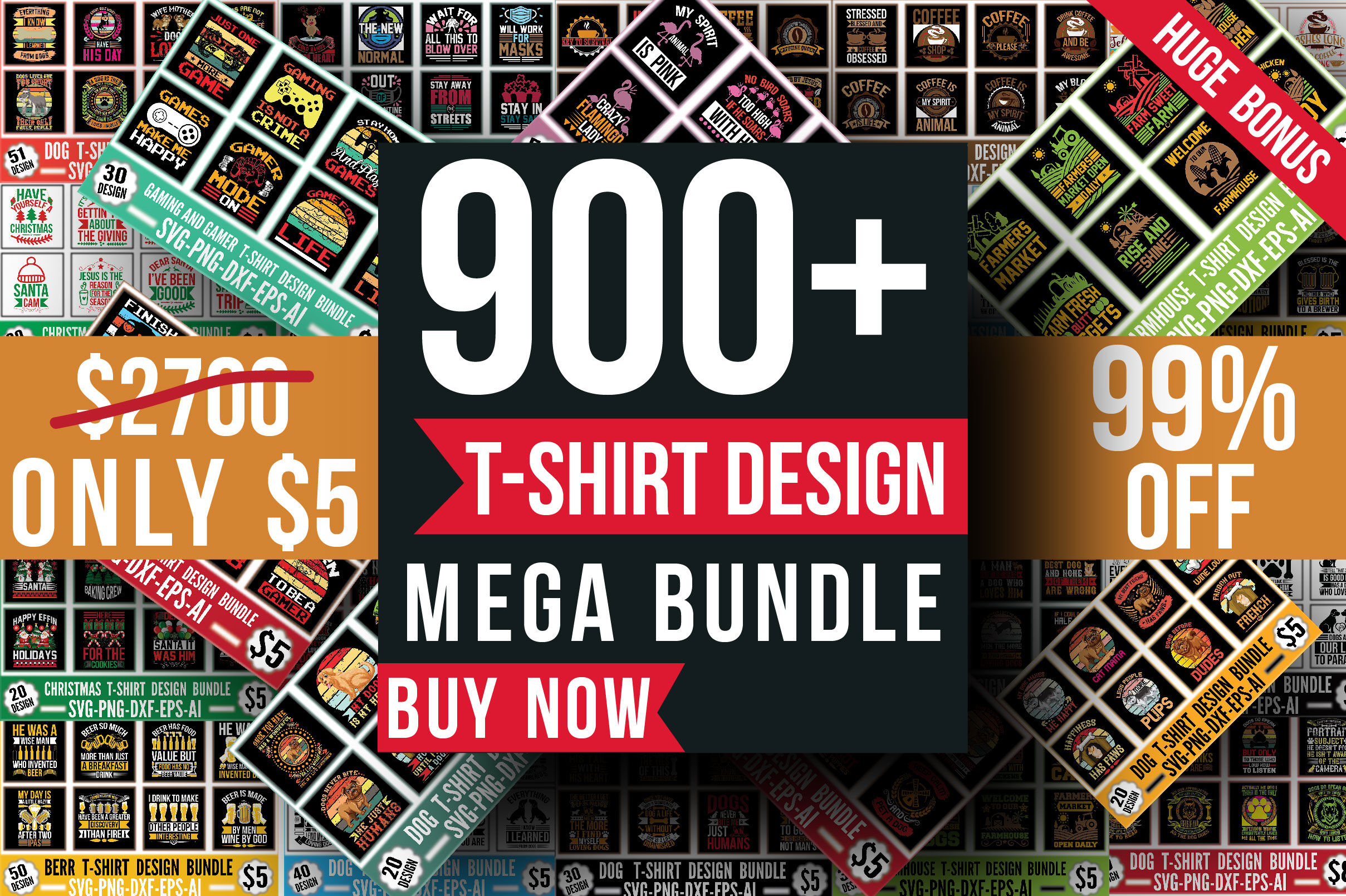T-shirt Design Mega Bundle By pacific store | TheHungryJPEG