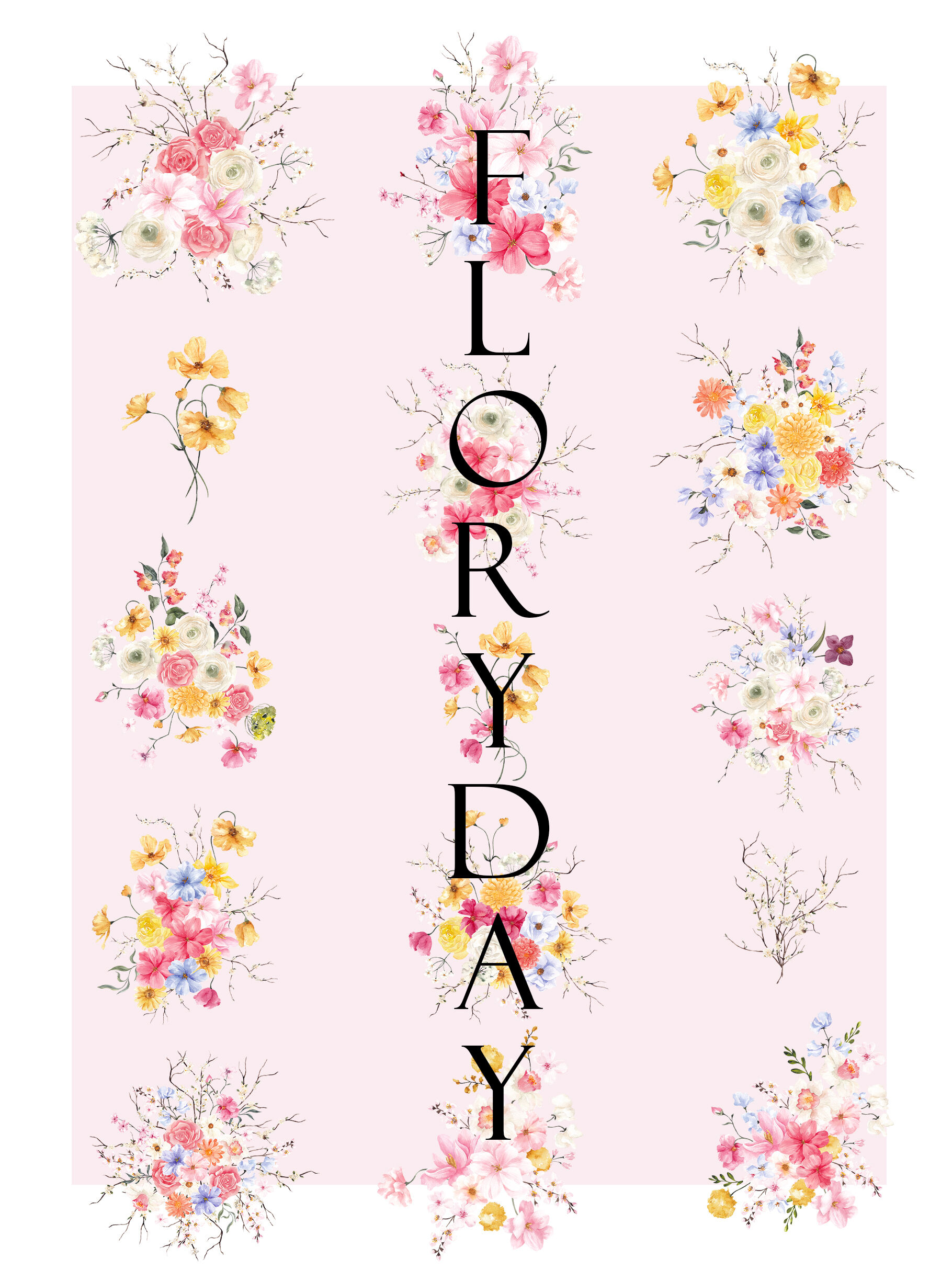 Seguir Continental escribir FloryDay. Delicate flowers. By ma_i_vi | TheHungryJPEG