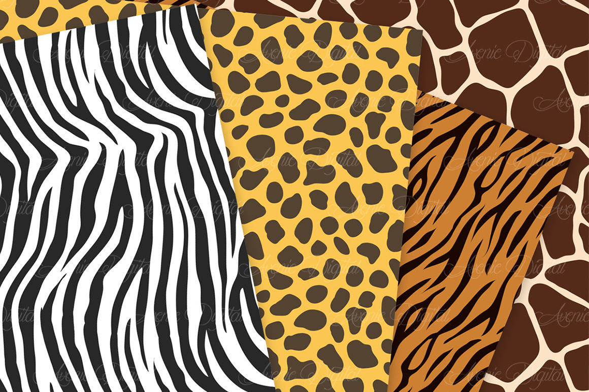 Download Animal Prints Digital Paper - Seamless Vector Patterns By AvenieDigital | TheHungryJPEG.com