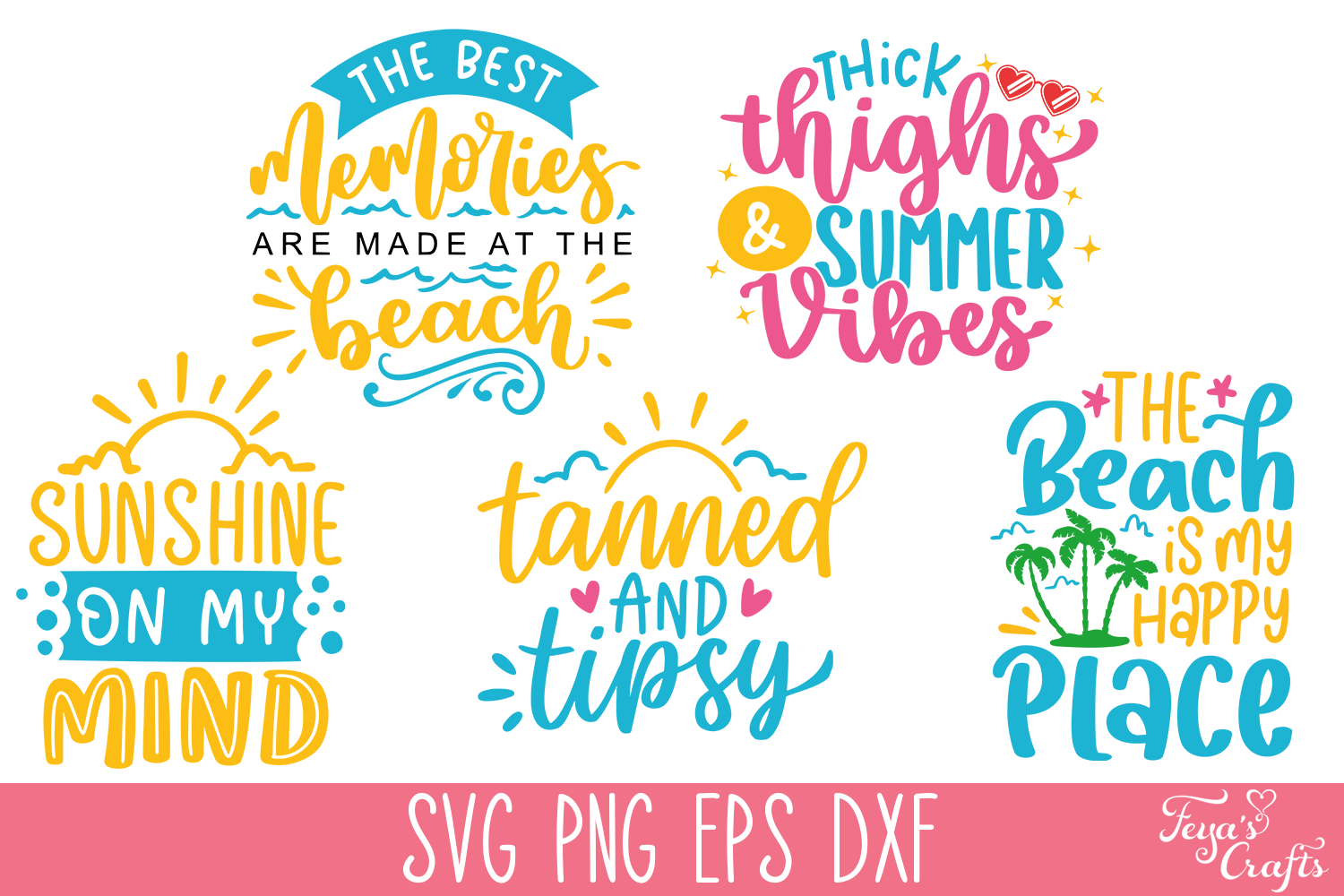 Summer & Beach SVG Cut Files Bundle By Anastasia Feya Fonts & SVG Cut ...
