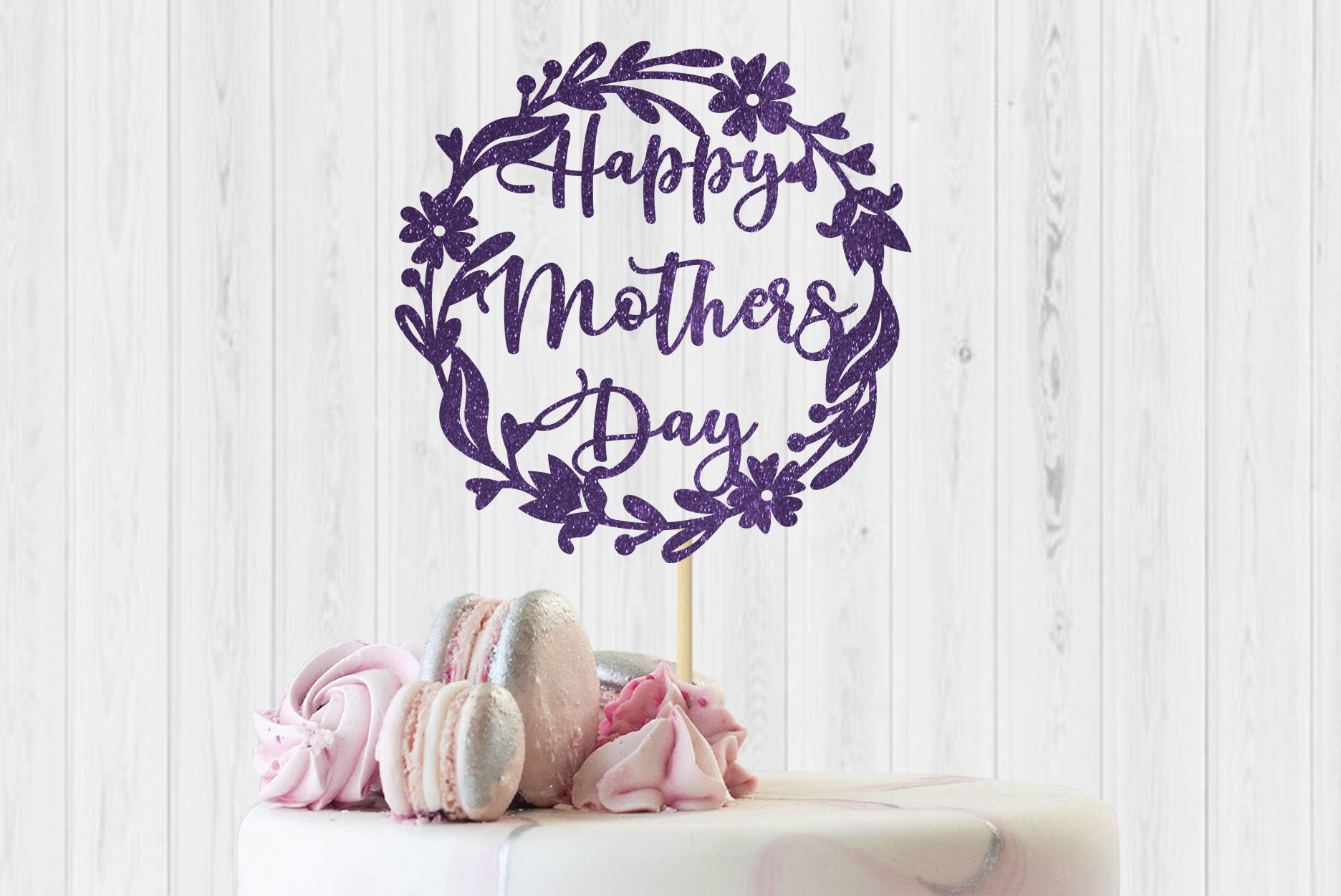 Happy Mothers Day Best Mom Ever Svg Cake Toppers Papercut By Ananas Thehungryjpeg