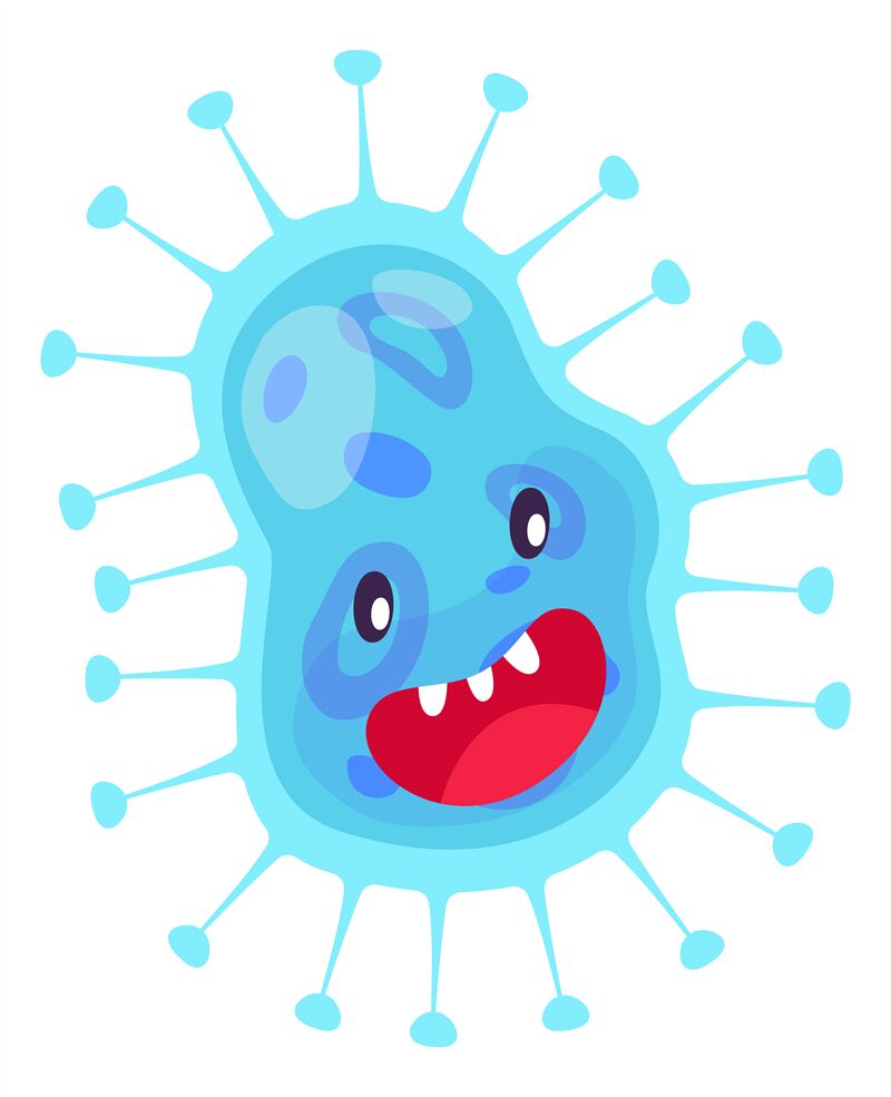 flu virus cartoon