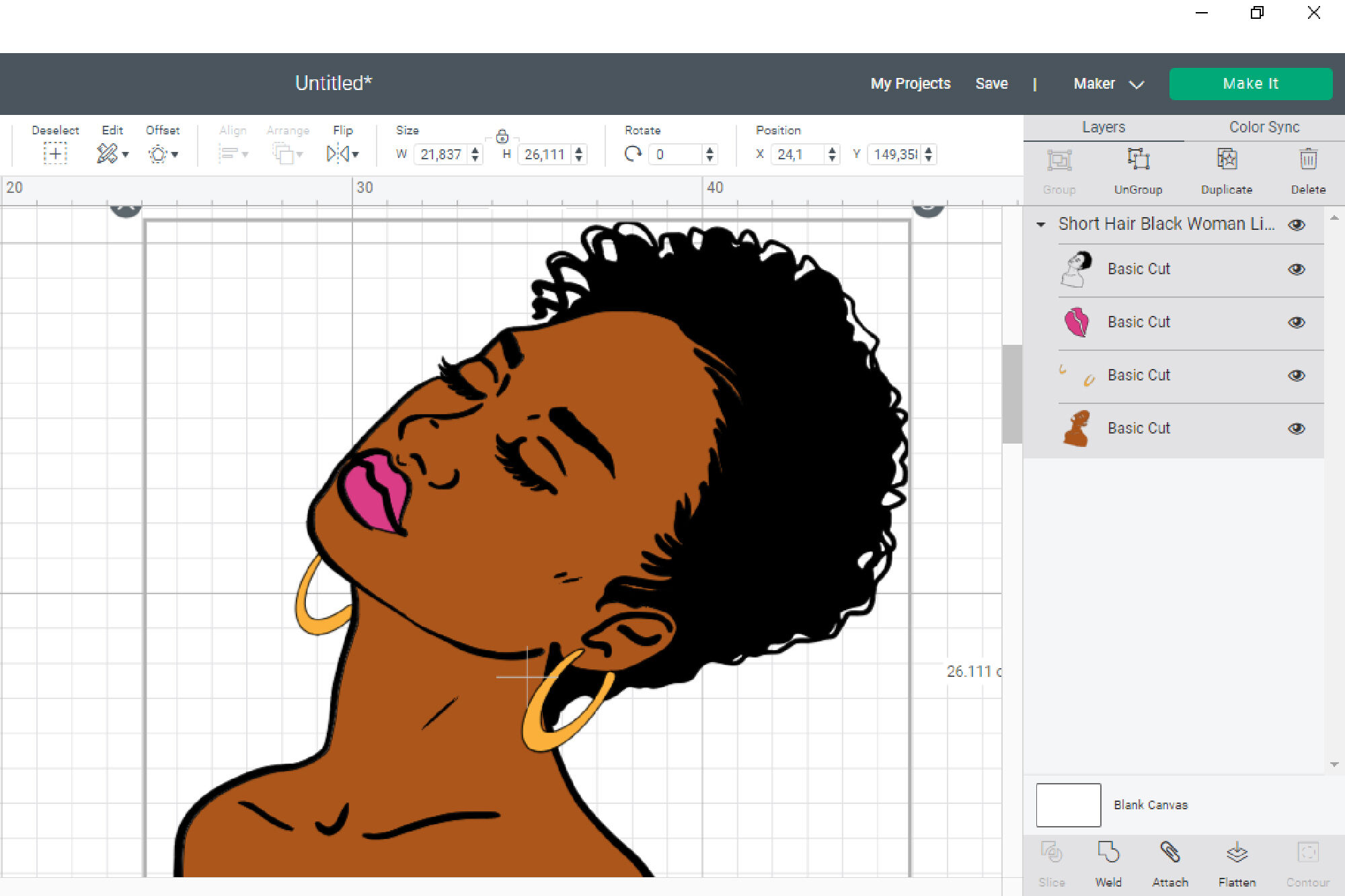 Short Hair Black Woman SVG Cut File Melanin Afro Queen Girl By Orange ...