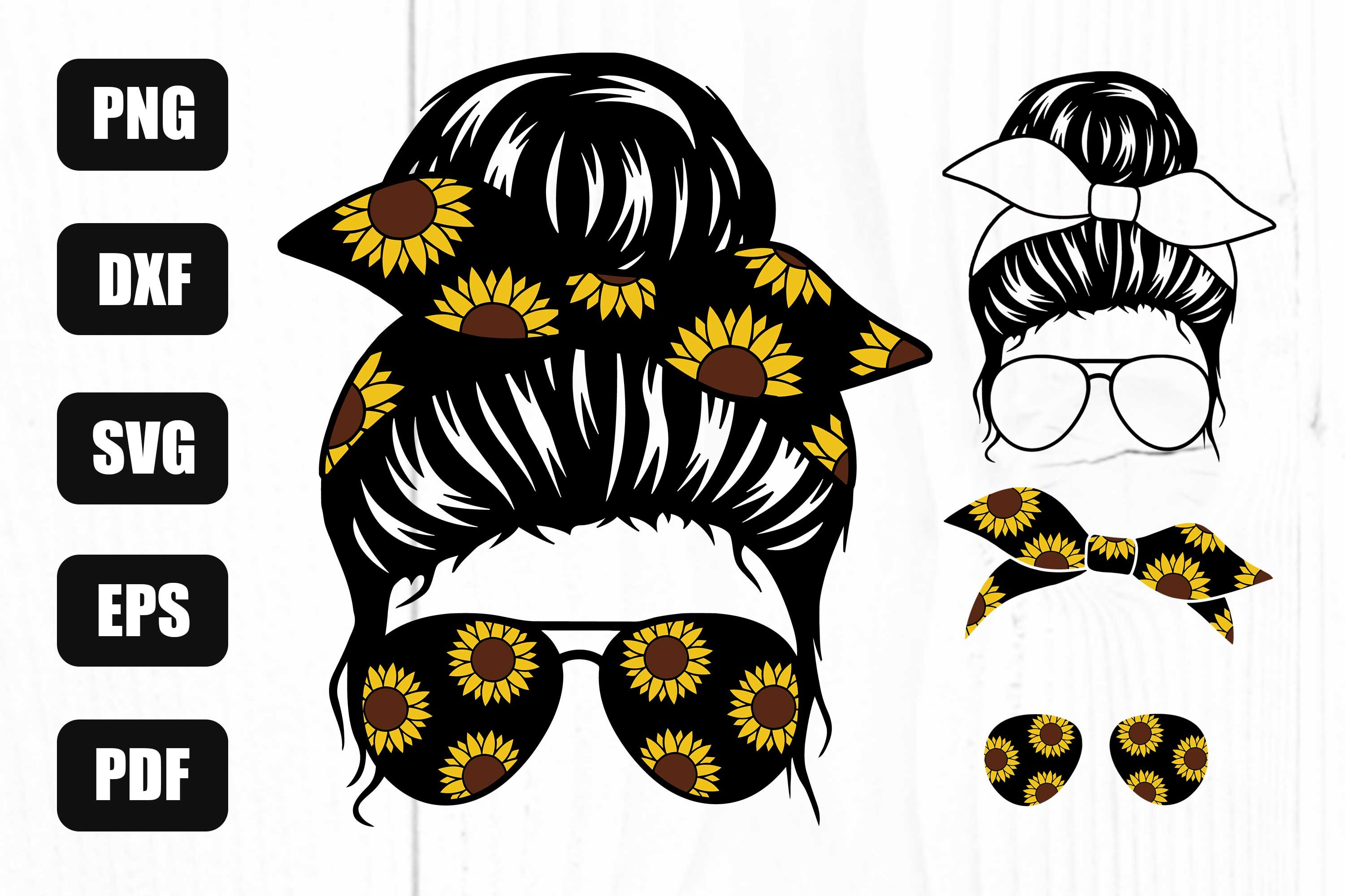 Sunflower Mom Life Svg, Mom Life Svg, Messy Bun Svg By litkedesigns ...