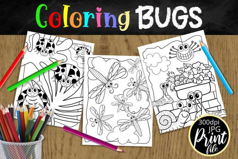 coloring bugs kids printable indoor activity pages by