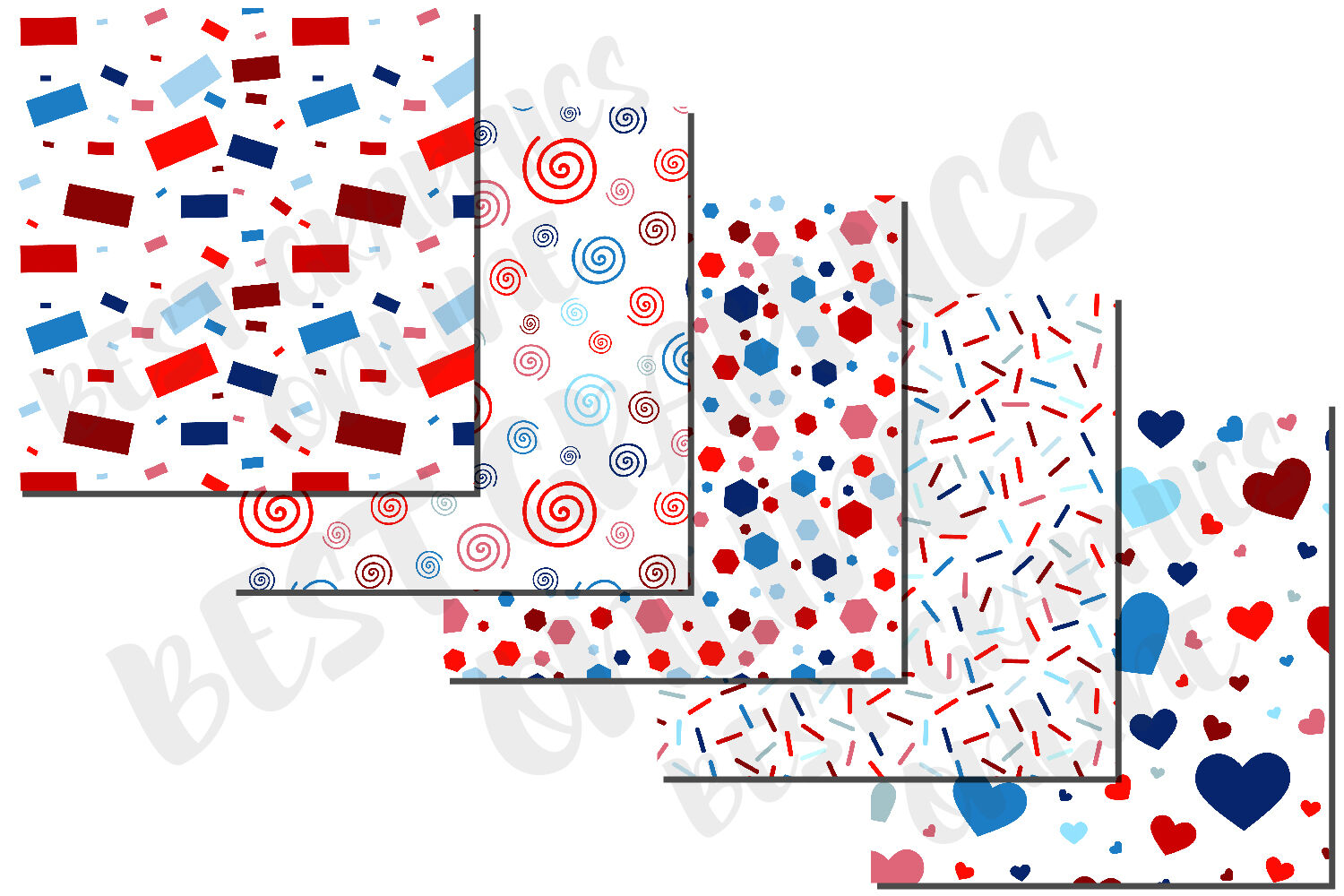 red white and blue confetti