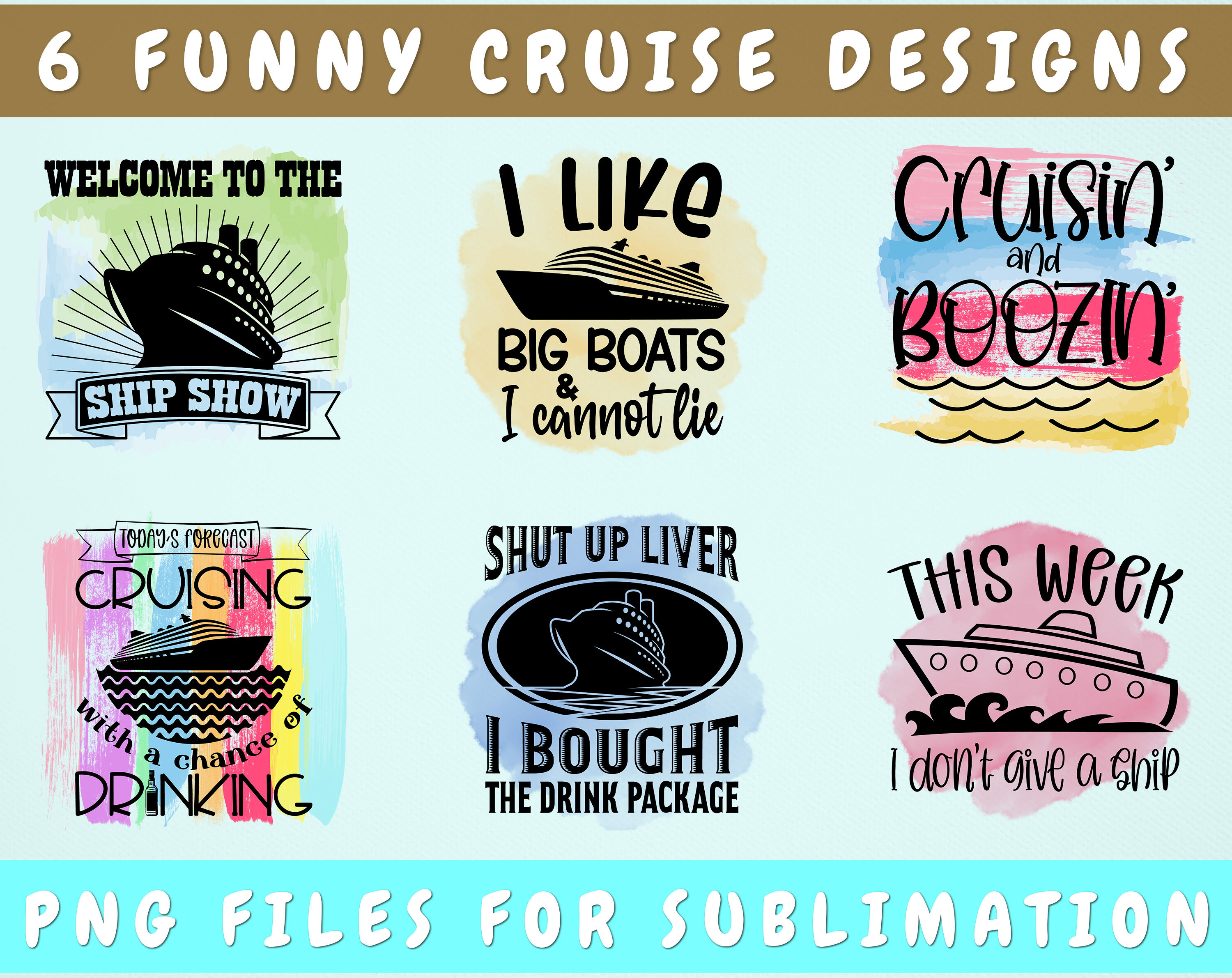 Funny Cruise Sublimation Designs Bundle, 6 Cruise Quotes PNG Files By  LemonStudioCreations | TheHungryJPEG