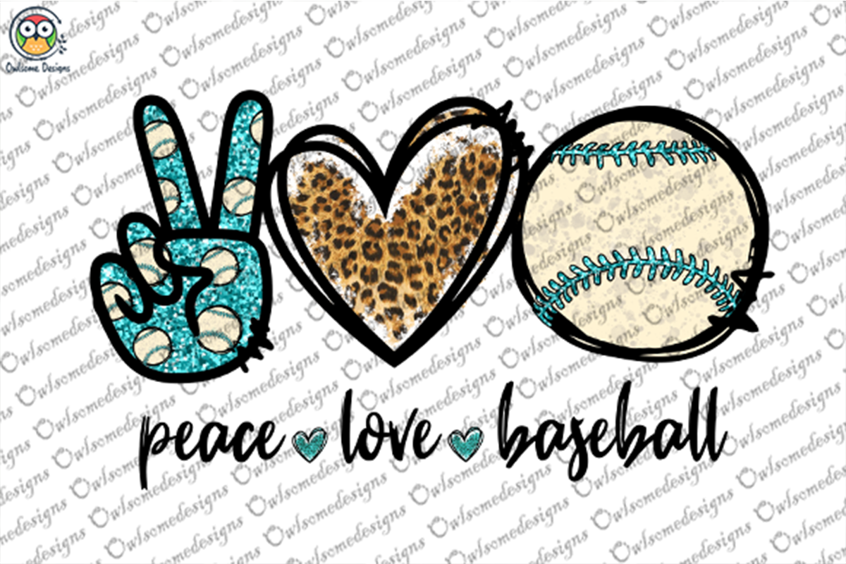 Peace Love Baseball Sublimation Design