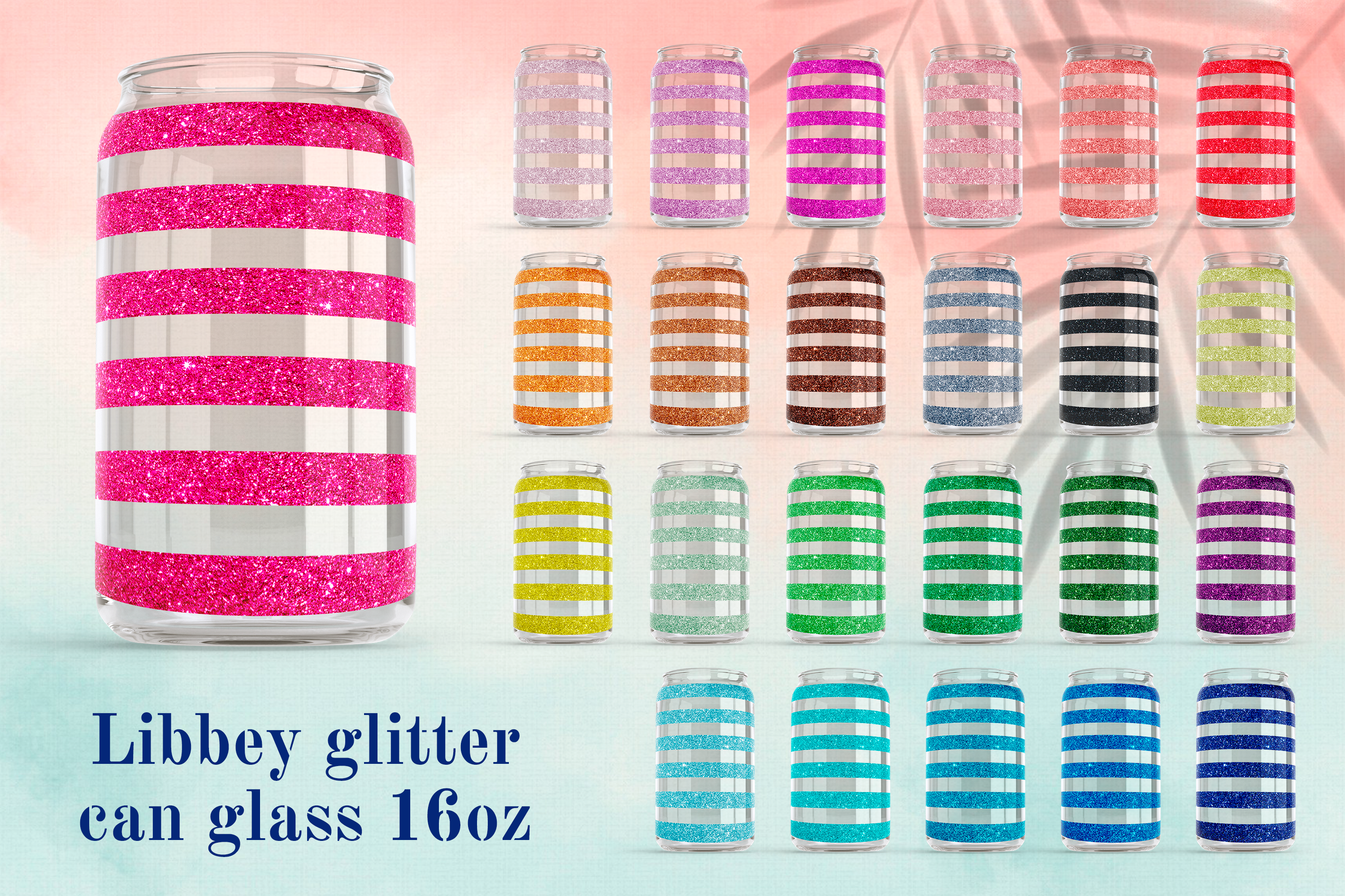 Libbey glass 16oz bundle. Can glass wrap png. Glitter png By  PopovaMargarita