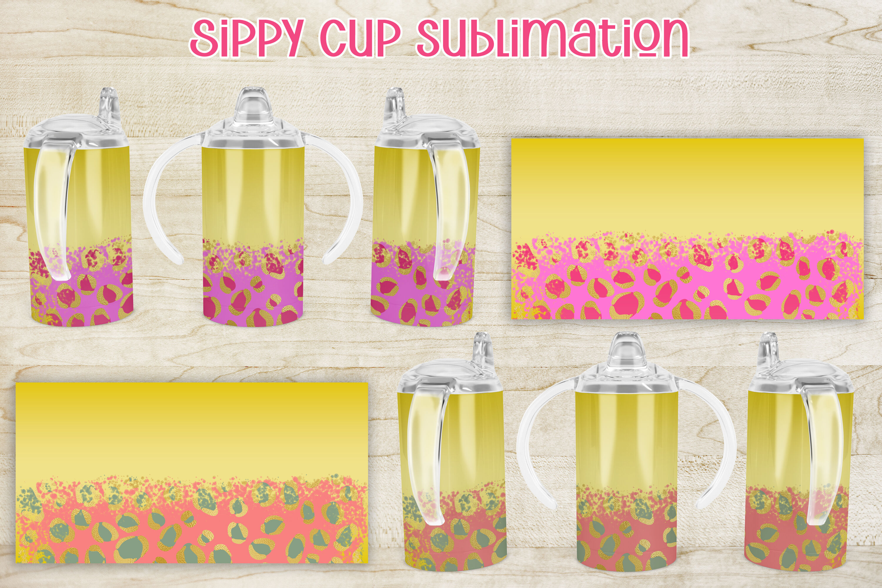 Sippy cup tumbler sublimation, Flower kids tumbler wrap By Svetana Studio