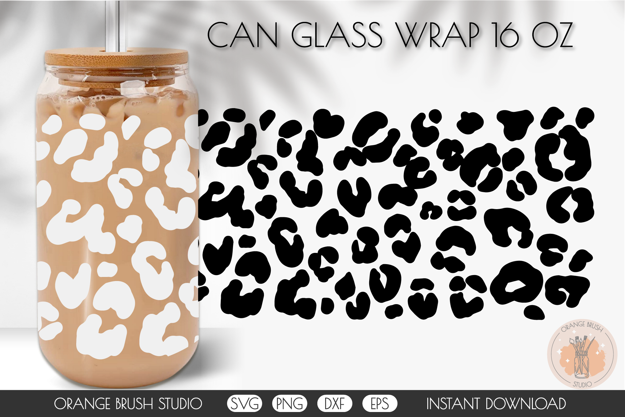 Digital Download - LV Leopard 16oz Glass Can Tumbler Wrap – Magnolia Decals