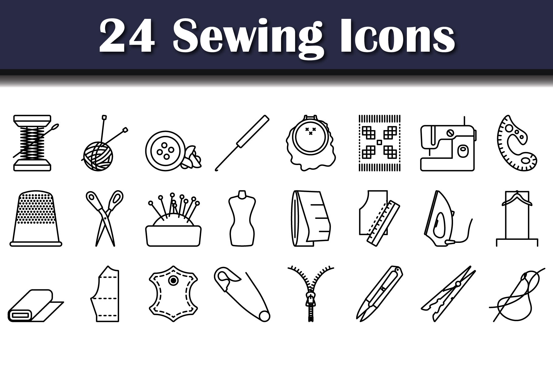 Sewing Icon Set By Angelp