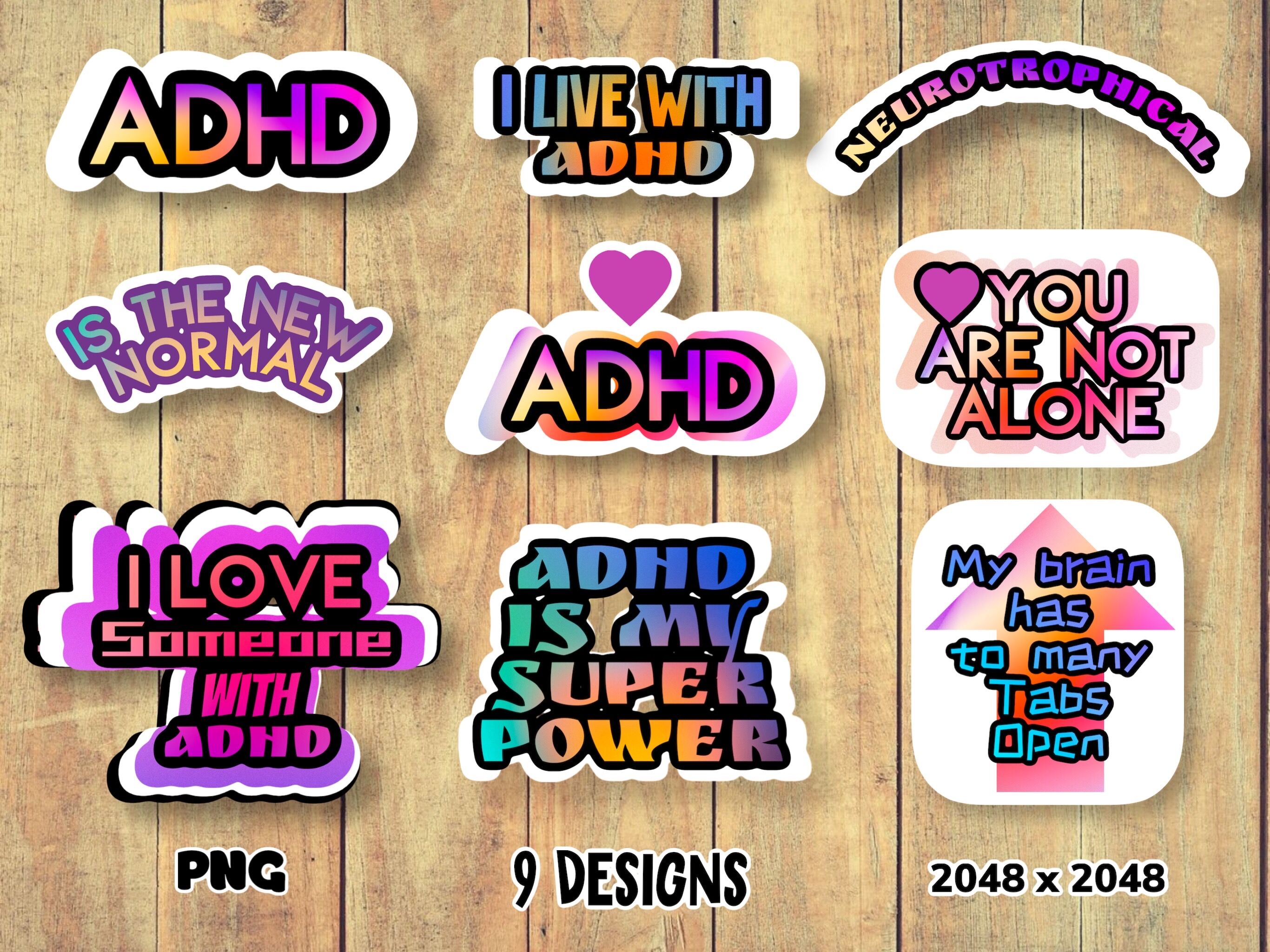 9 Design Crafters Stickers ADHD Neuro By Alf TheHungryJPEG