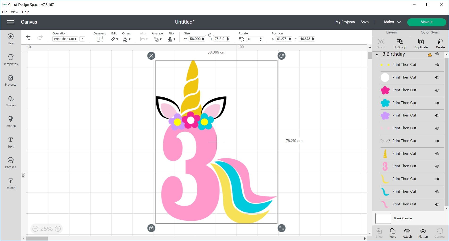 3rd Birthday Svg, 3rd Girl unicorn Birthday Svg, Birthday Princess S By ...