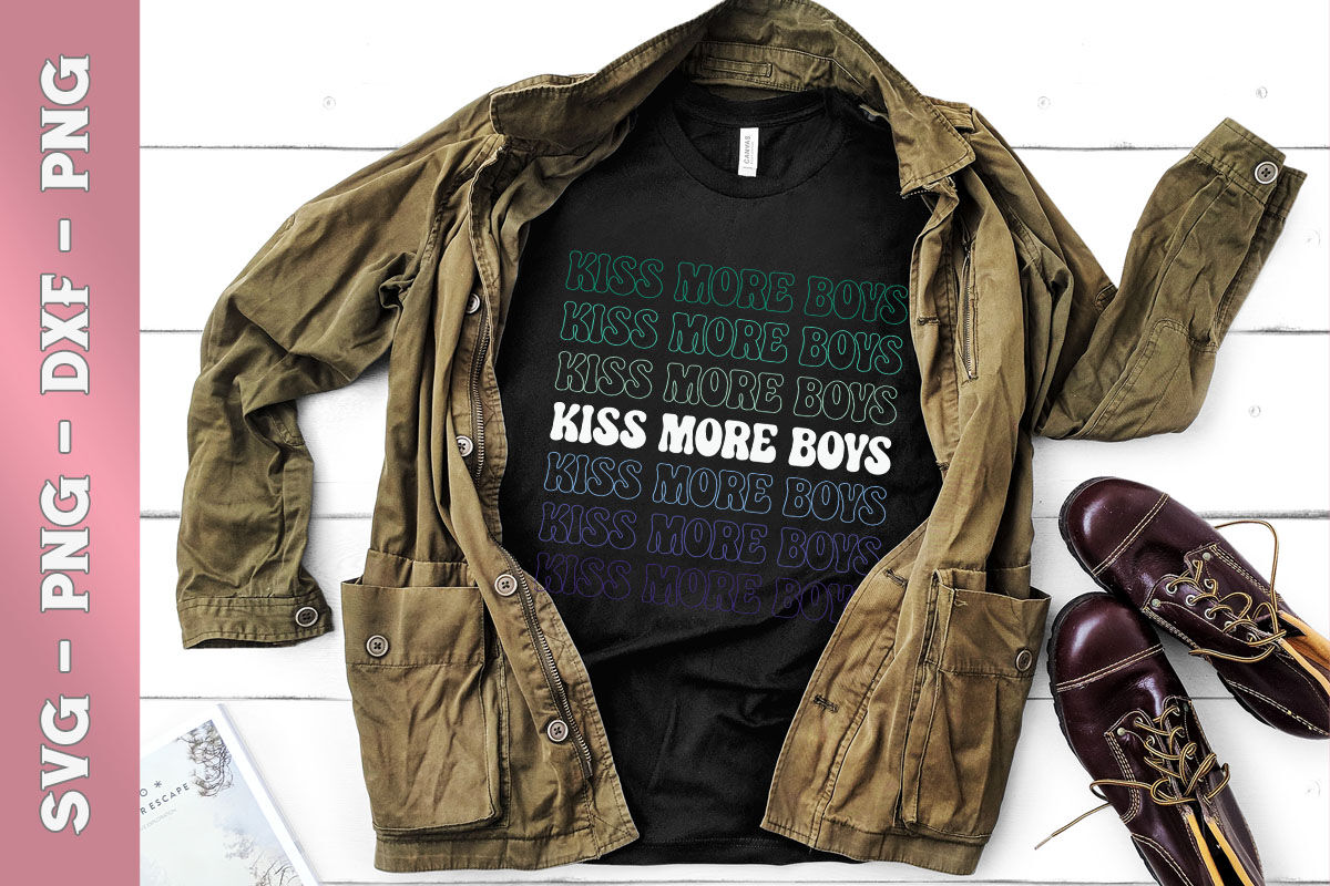 Kiss More Boys, Gay Pride, LGBT Lovers By Pecgine | TheHungryJPEG