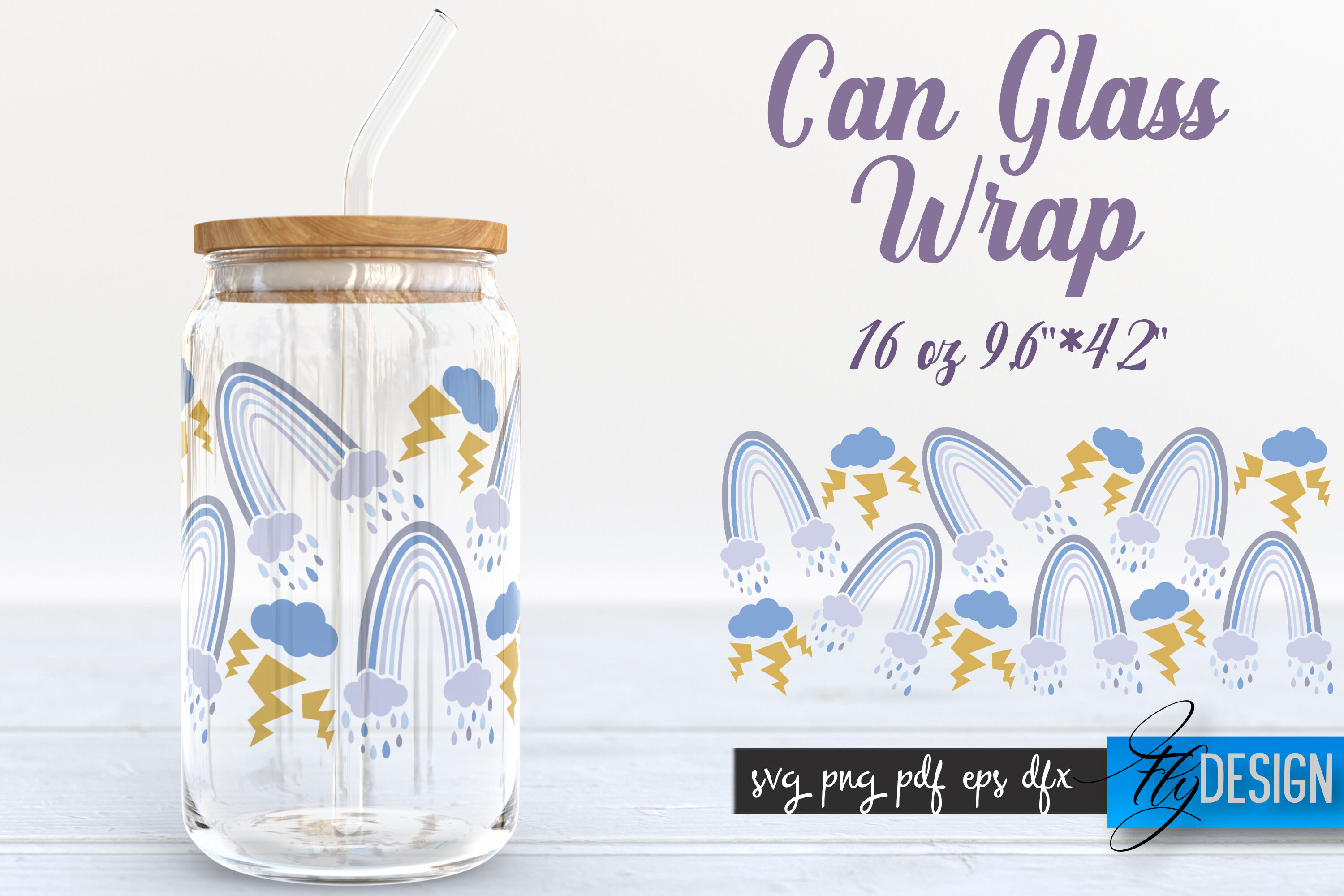 Rainbow Glass Can Wrap SVG, Beer Glass Can Wrap SVG, Libbey Glass By Fly  Design