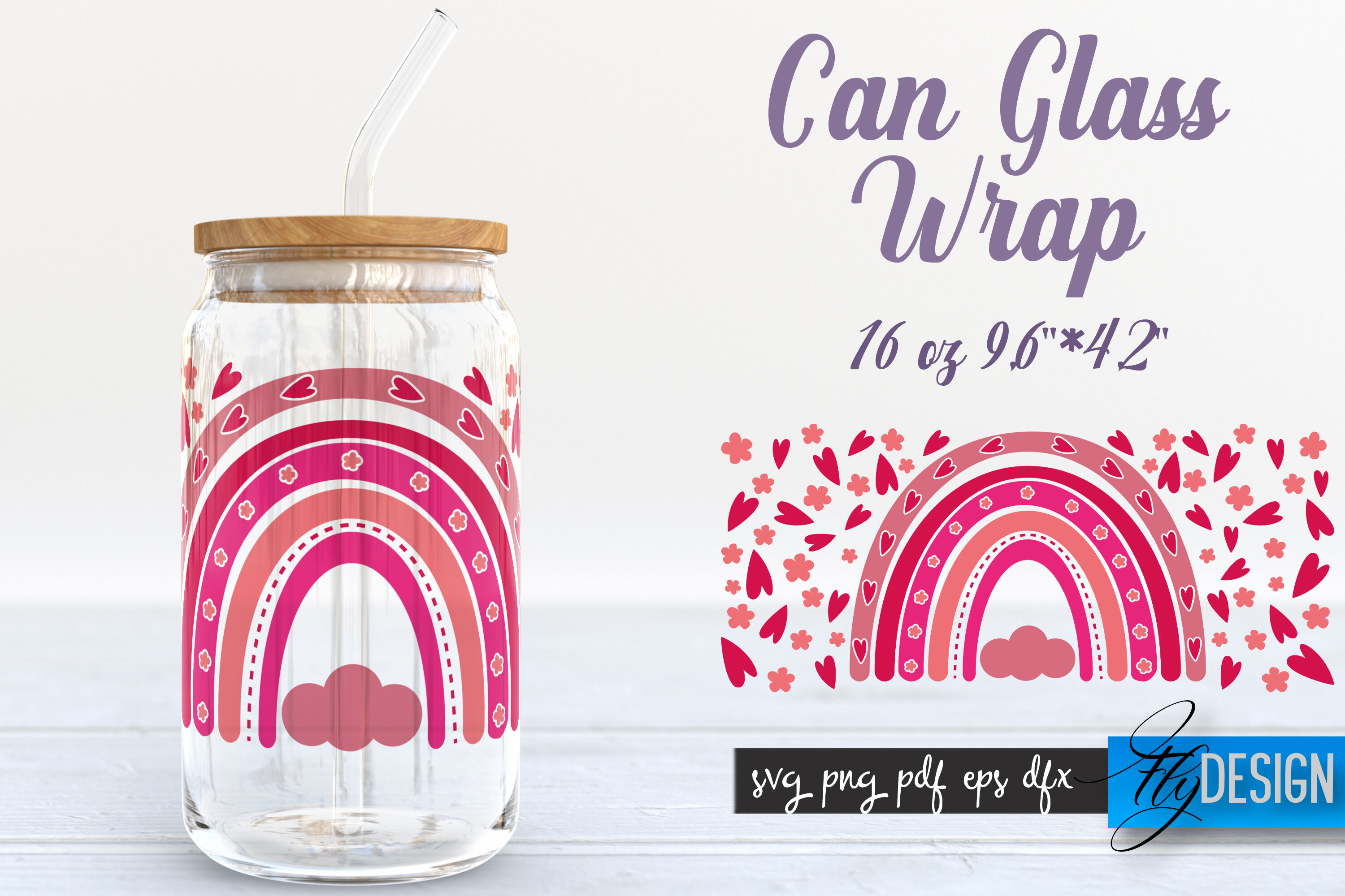 Rainbow Glass Can Wrap SVG, Beer Glass Can Wrap SVG, Libbey Glass By Fly  Design