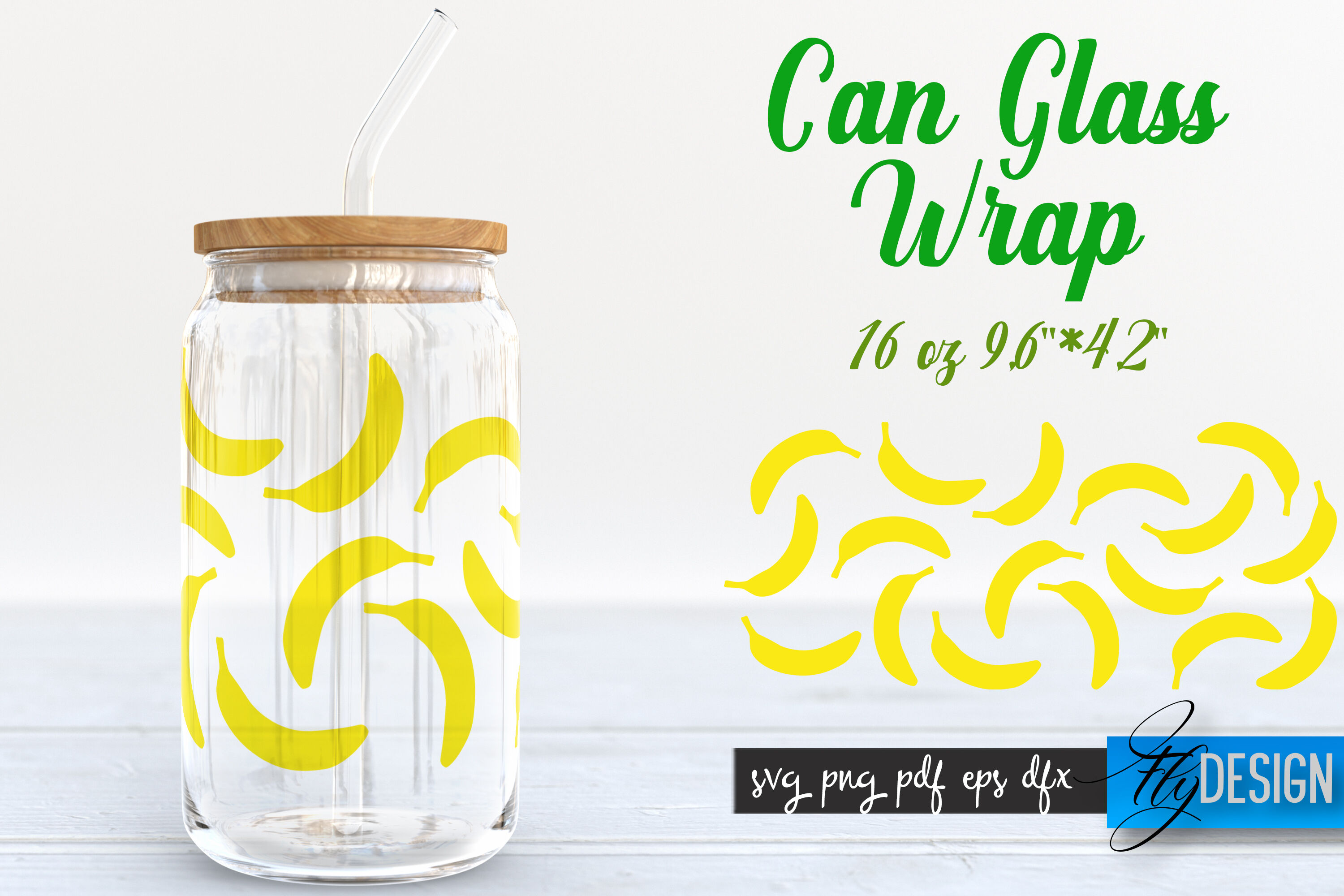 Photo Glass Can Wrap SVG, 16 oz Libbey Glass Can Wrap SVG